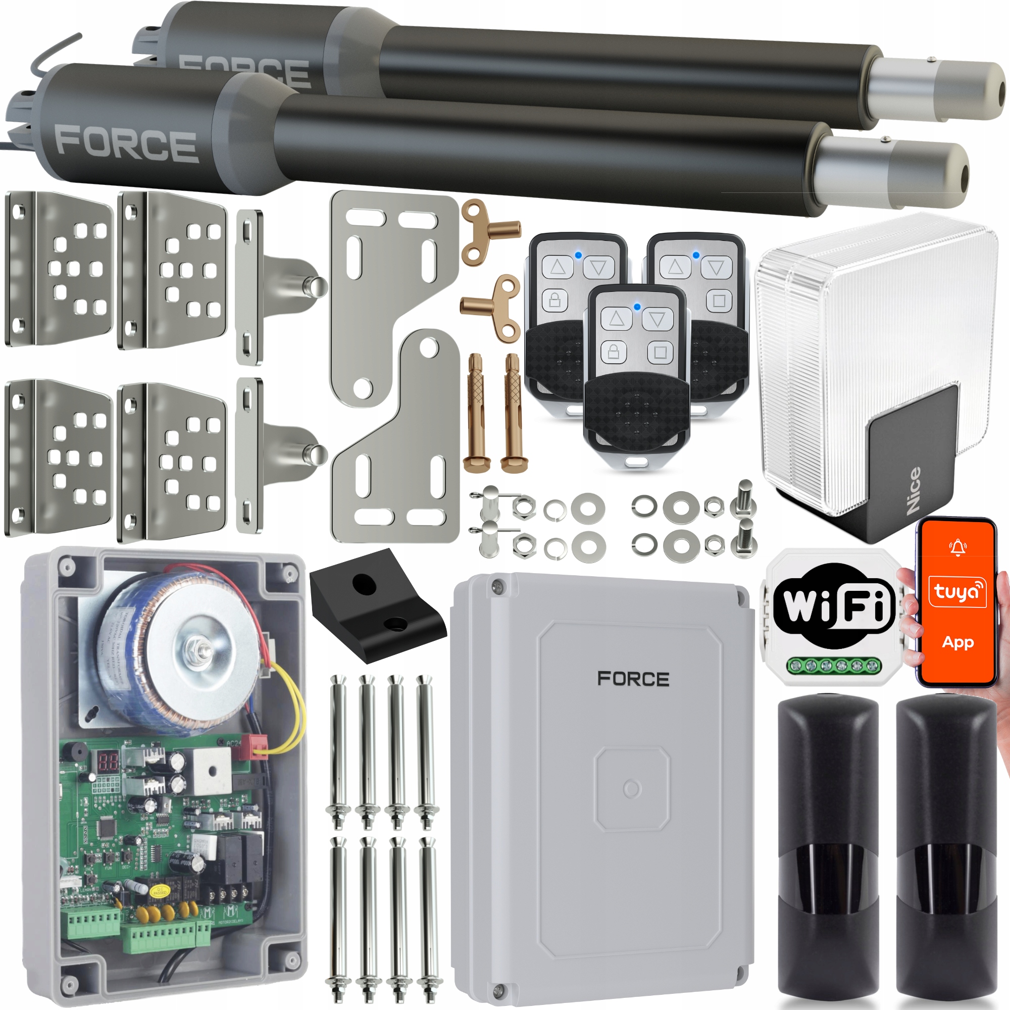 Sada pro dvoukřídlou bránu Force SW200 2x2 m 400 kg WiFI