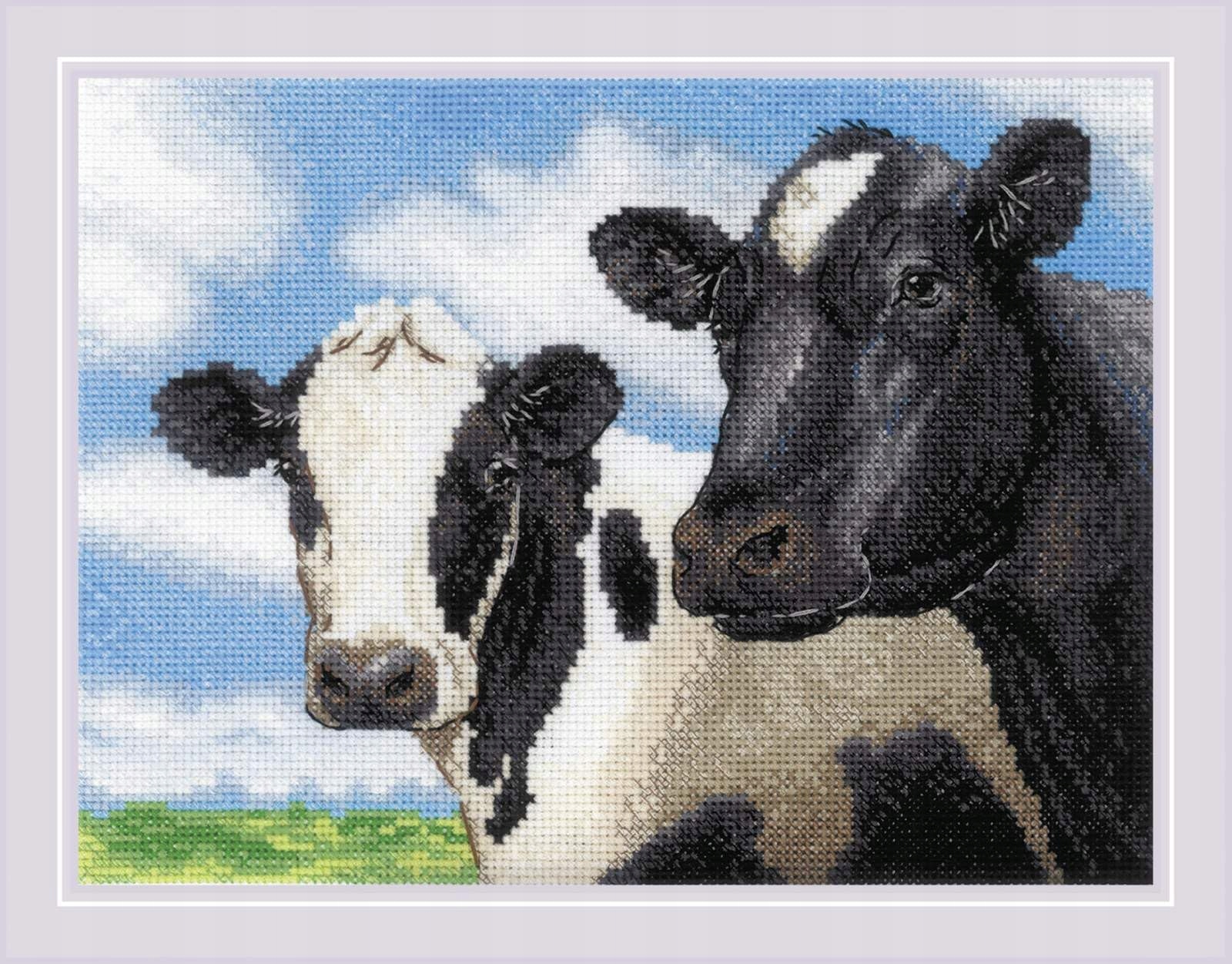 Riolis Krávy 2237, sada pro křížkové vyšívání, zvířata 24 x 18 cm