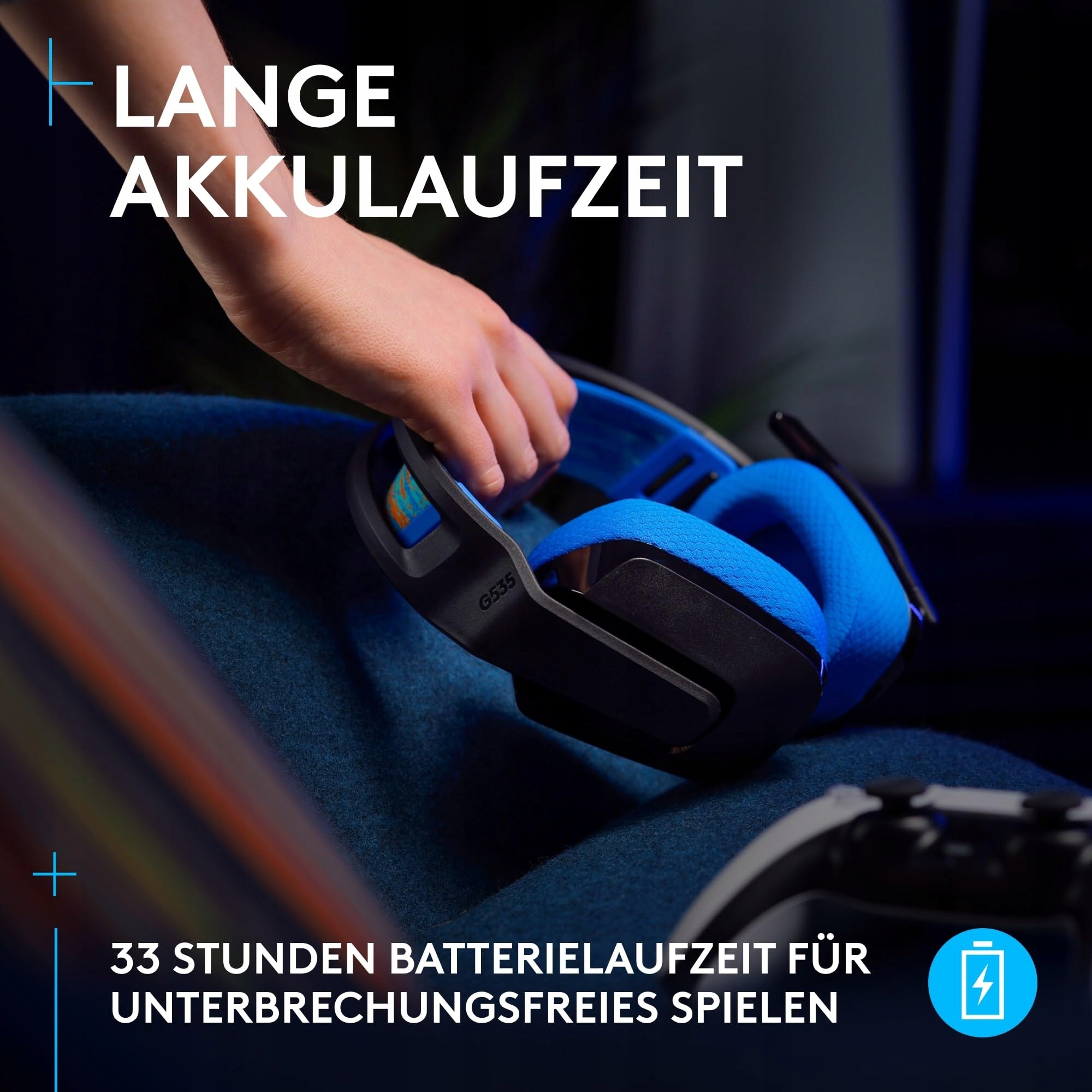 LOGITECH G G535 Bezprzewodowe Słuchawki Gamingowe USB-C — miniatura 3