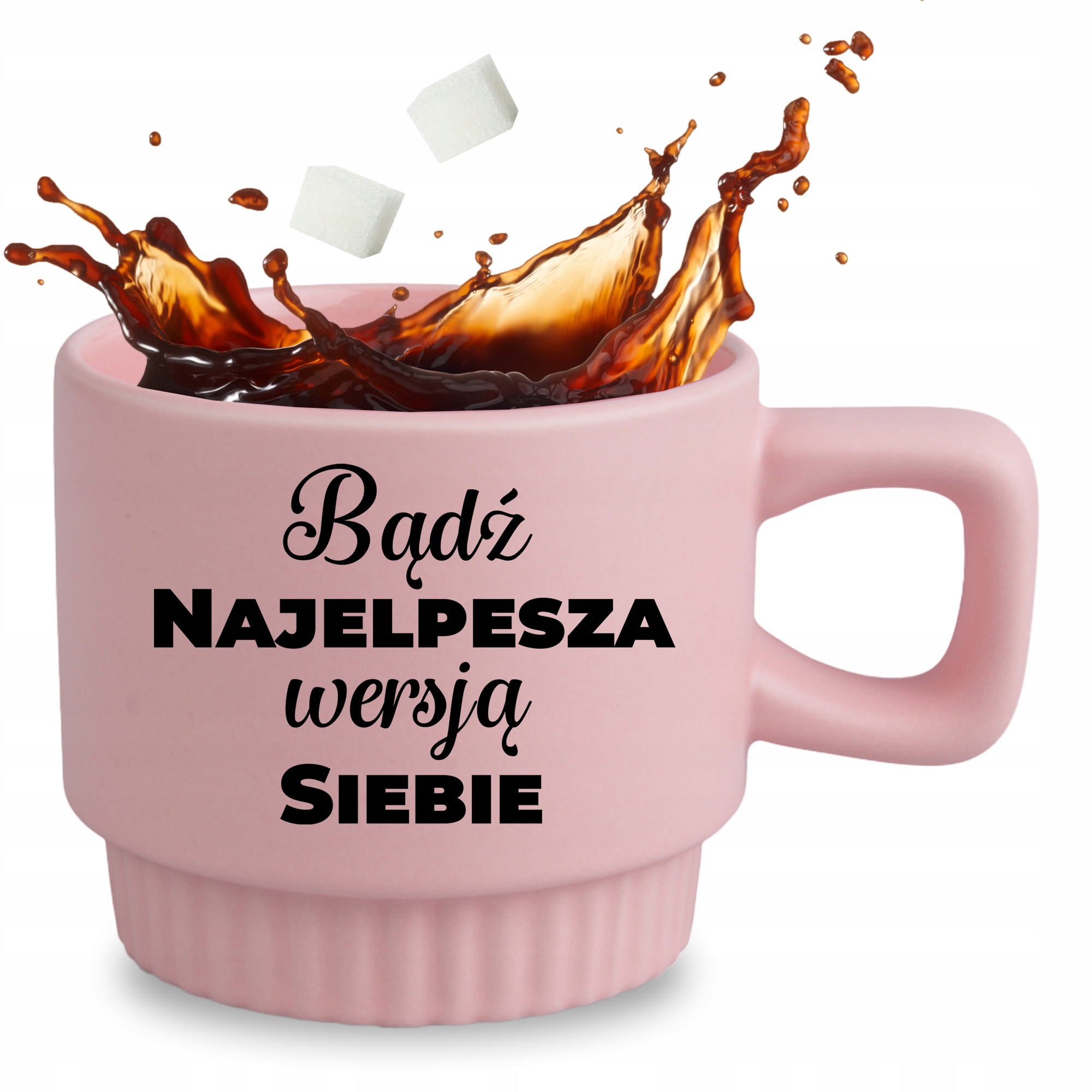 Ryhovaný Ružový Hrnček Je Ideálny Darček Pre Ženy, Buďte Najlepšou Verziou Seba Samého