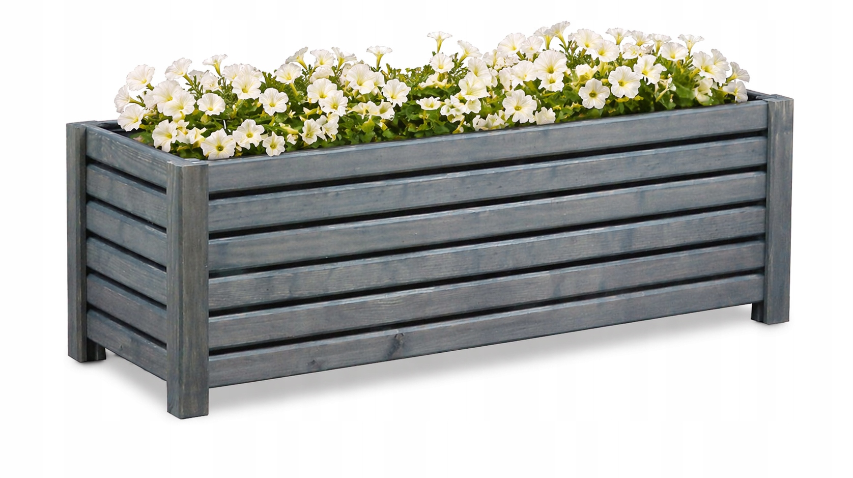 Drewniana Donica Na Kwiaty Iglaki Warzywa skrzynka drewno 80x33x30 Antracyt