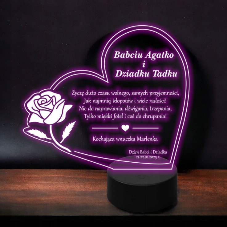 Led soška dárek s jmény ke Dni babičky a dědečka pro prarodiče