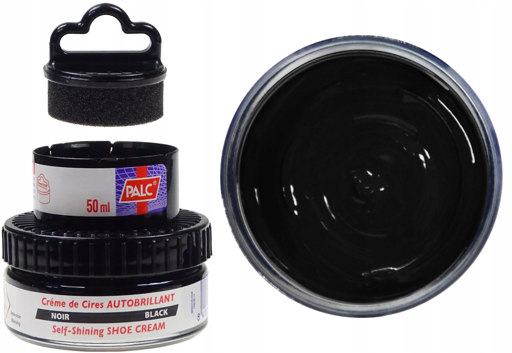 

Pasta Do Butów Czarna Woskowa Krem Palc Gąbka