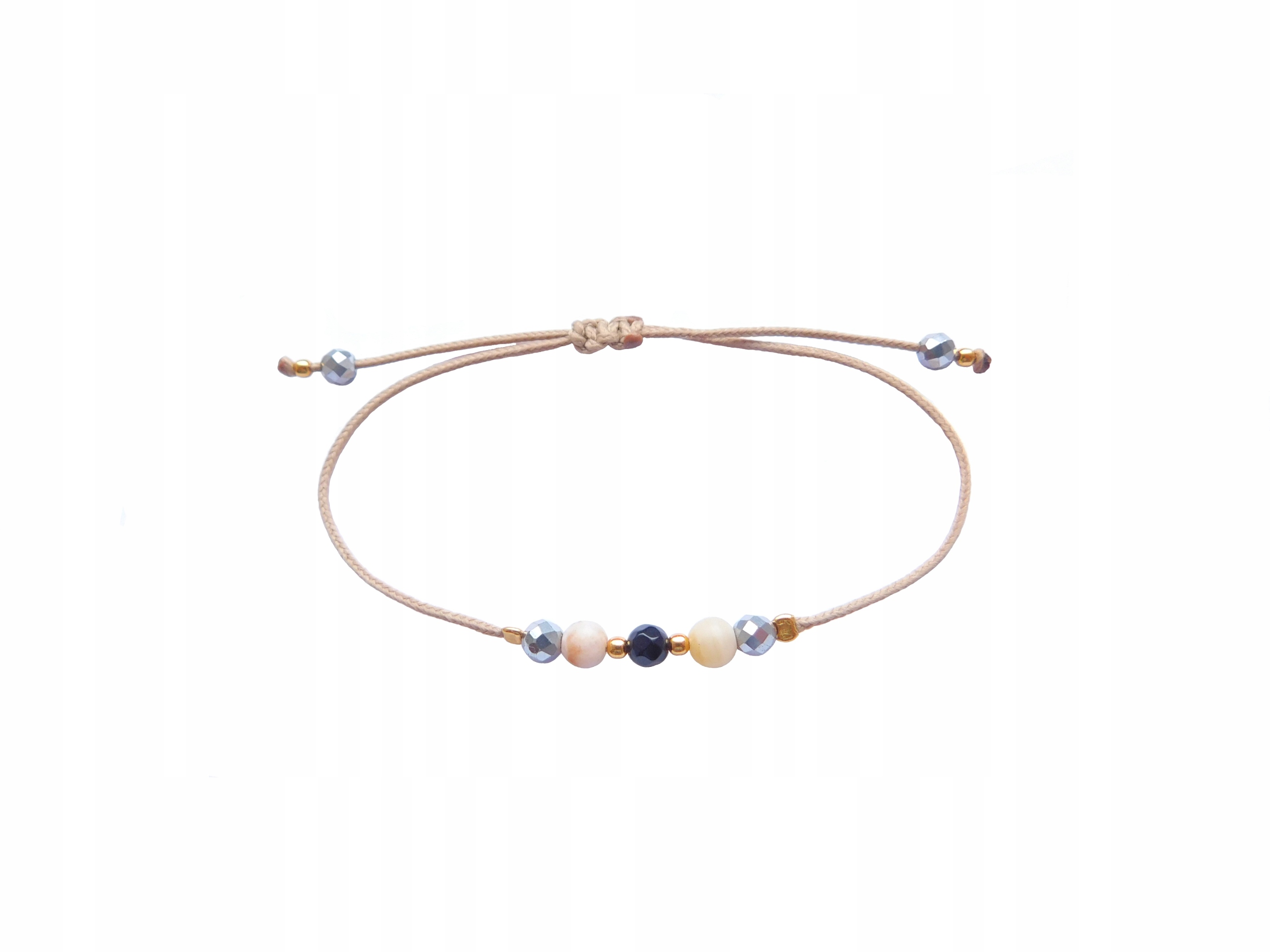 

Bransoletka Sznurkowa Srebro 0,925 Onyks Hematyt