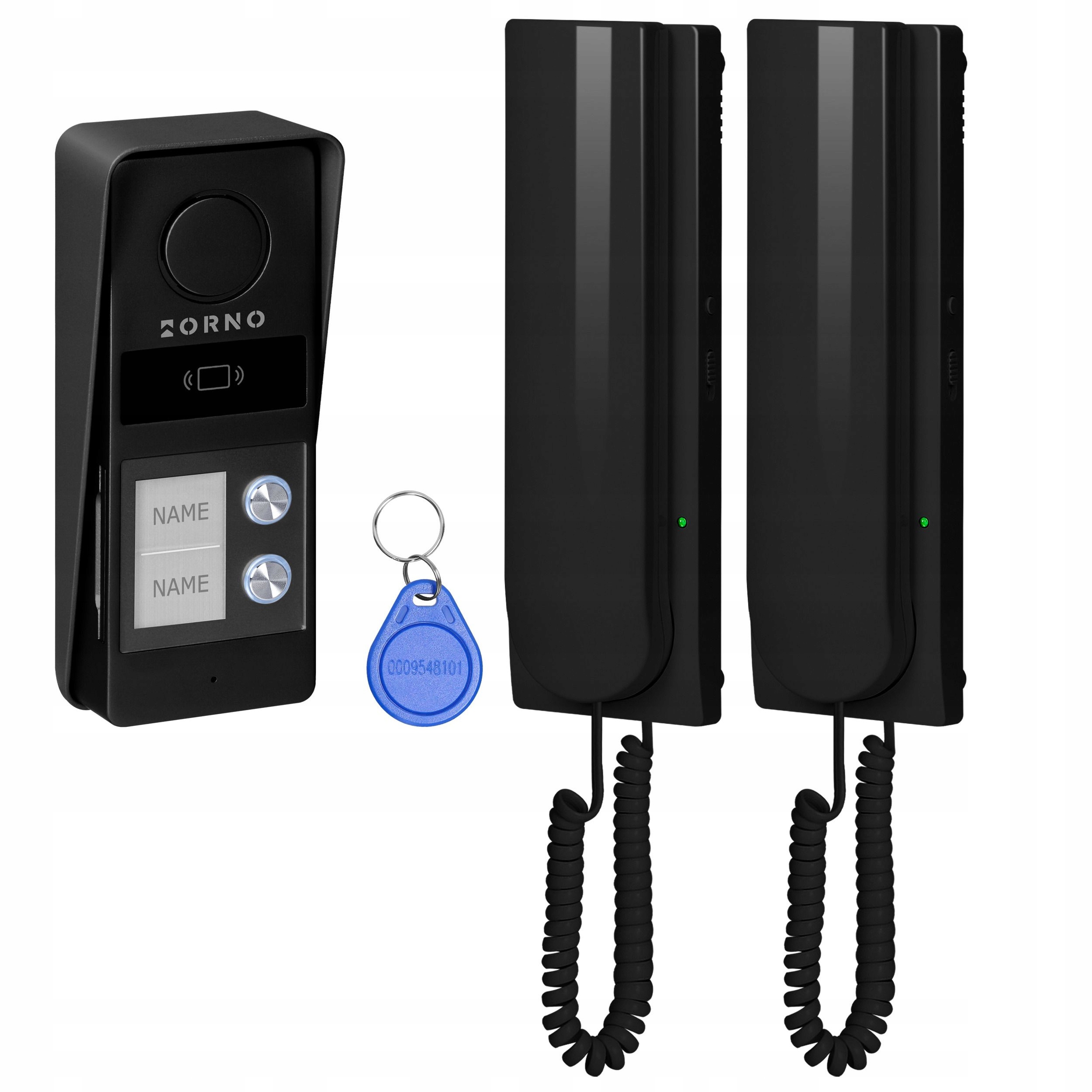 Atin Multi, dvourodinná interkomová sada, 2-žilová, Rfid, černá