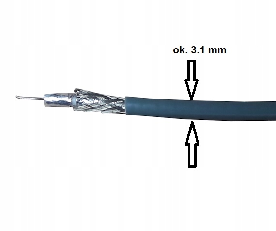 

Kabel Przewód Koncentryczny Cienki 3.1 mm Germany