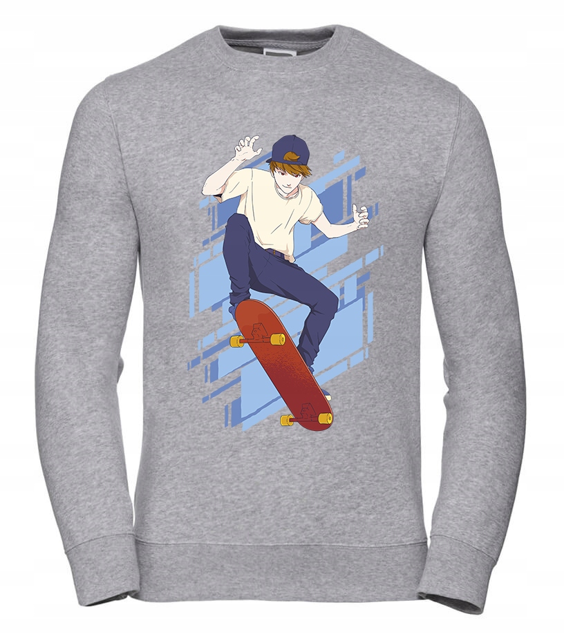 Pánská Mikina Anime Skater M Šedá Pro něj Chlapa Manžela Chlapa