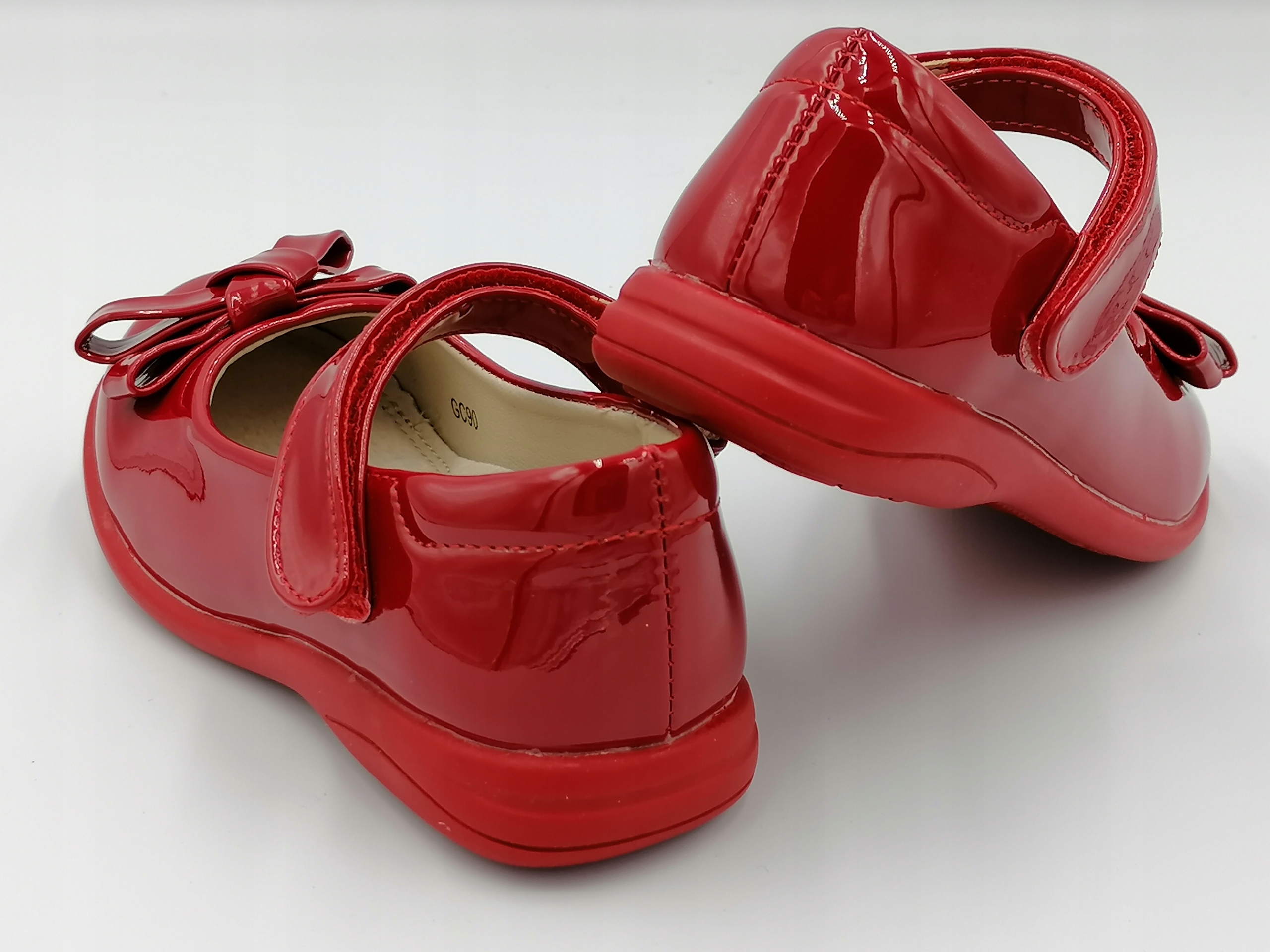 BALERINKI LAKIERKI w.skóra profil r.32 / 19,5cm Kolor czerwony