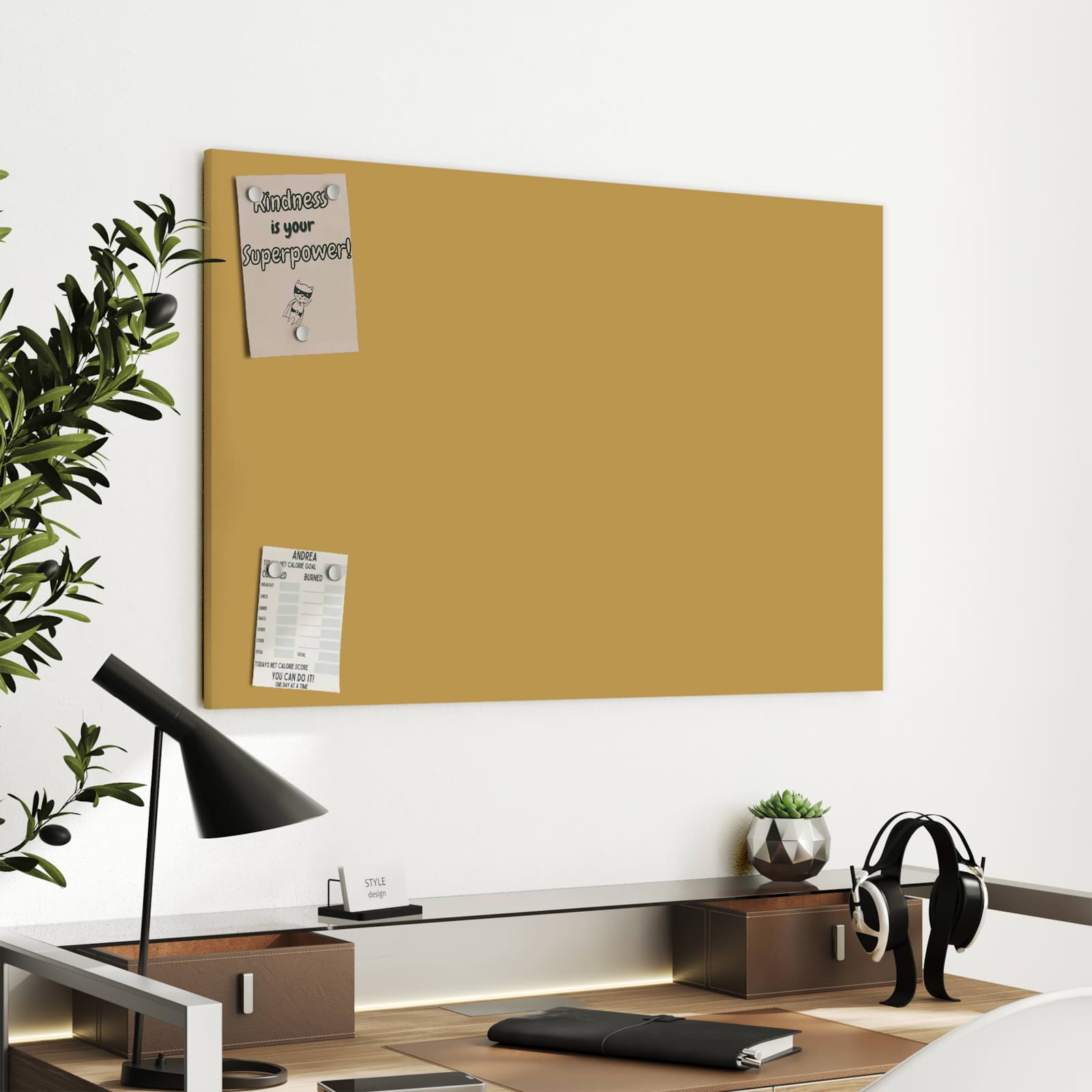 Magnetická tabule Khaki Pozadí 90 × 60 cm