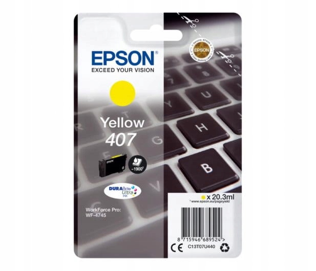 Tusz Epson 407 Yellow C13T07U440 20,3 ml