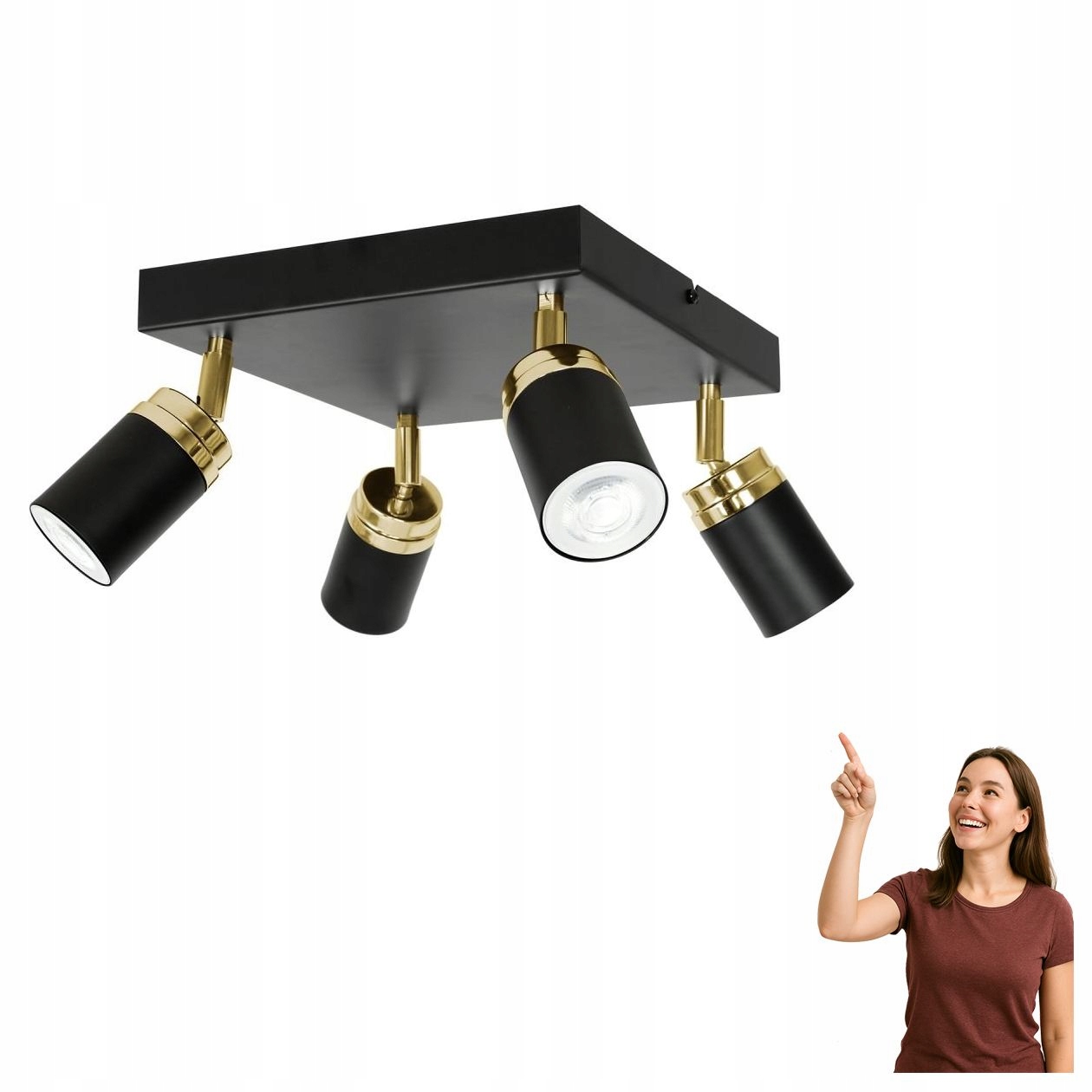 Čtvercová spotová reflektorová lampa Reno 5166 Luminex