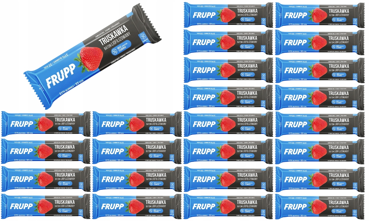 Levně 25x Frupp lyofilizovaná jahoda tyčinka bez lepku tyčinka 9g