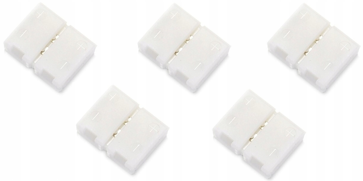 5 X ZŁĄCZKA PODWÓJNA 2 PIN do TAŚM MONO 8mm