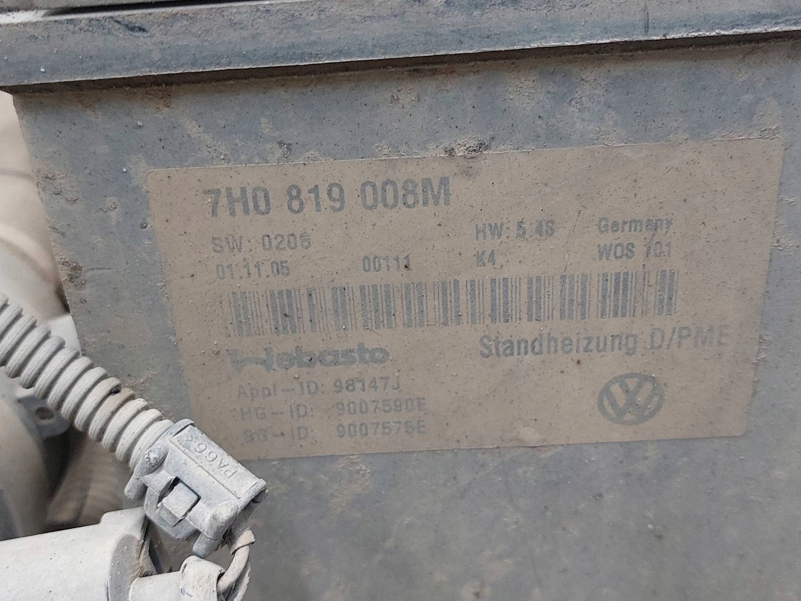 WEBASTO webasto + PILOT VW TRANSPORTER T5 7H0819008M