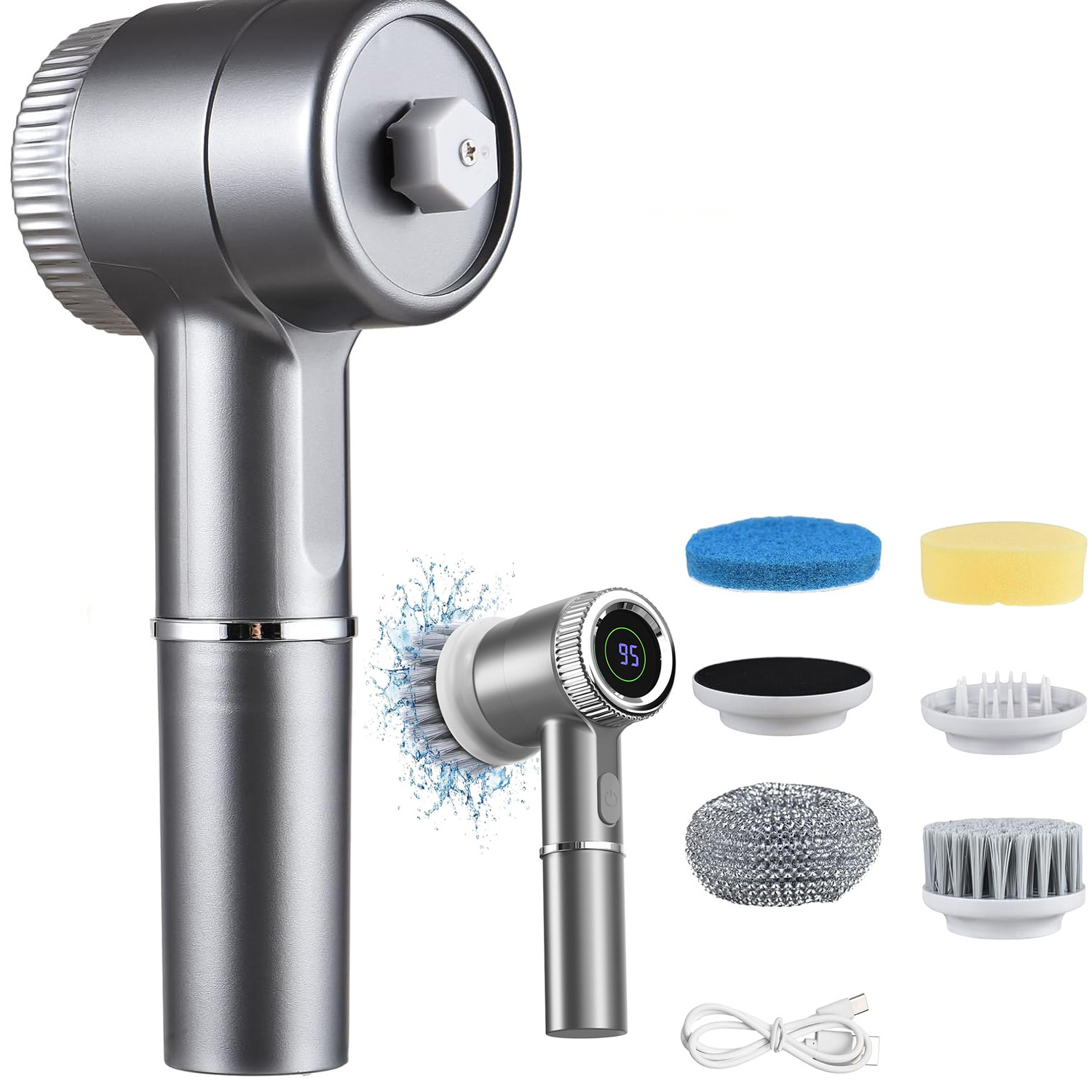 Levně Elektrický Čisticí Kartáč Rotační Bezdrátový Ruční Drtič