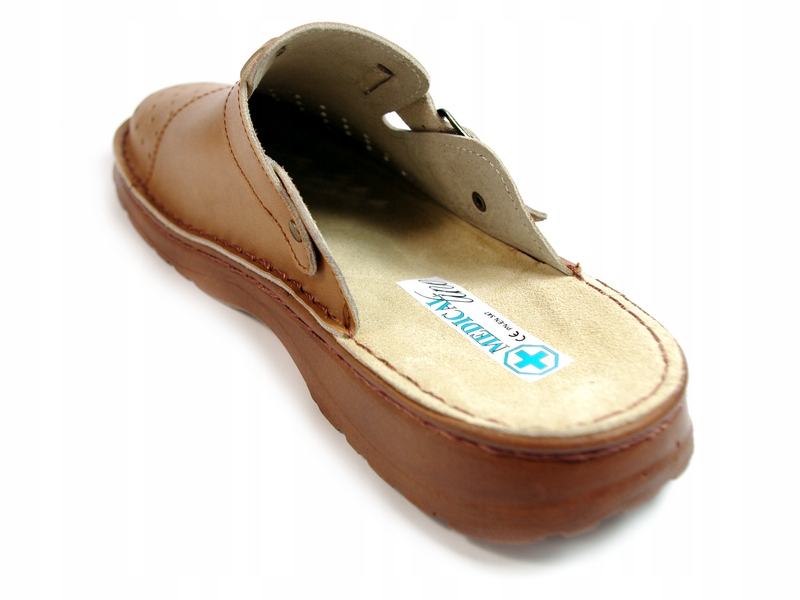 KLAPKI MEDYCZNE ORTOPEDYCZNE SKÓRA - BRĄZ 41 Marka inna