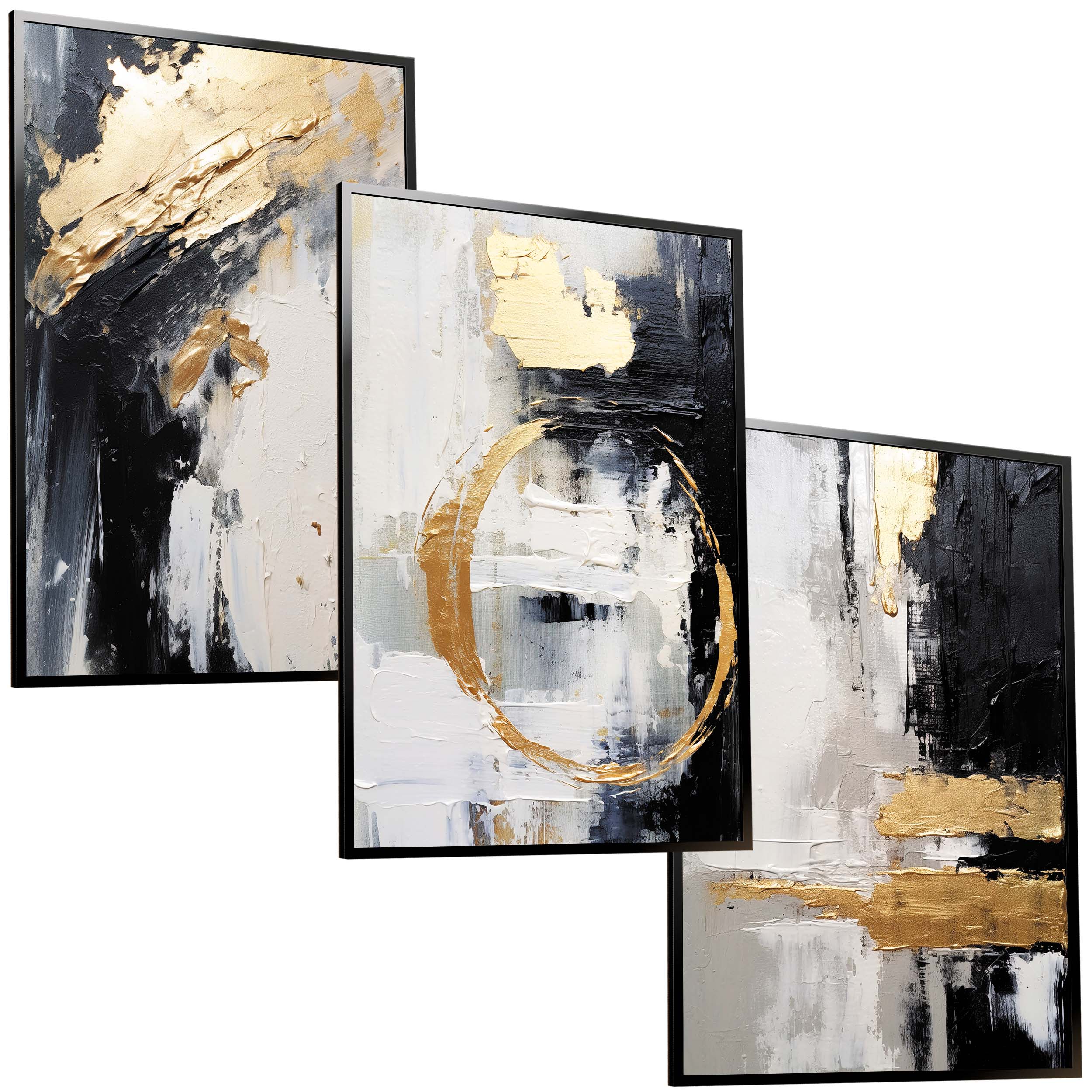 50x40 Sada Obrazů V Rámu Plakáty Rámeček Abstrakce Tvary Umění Boho