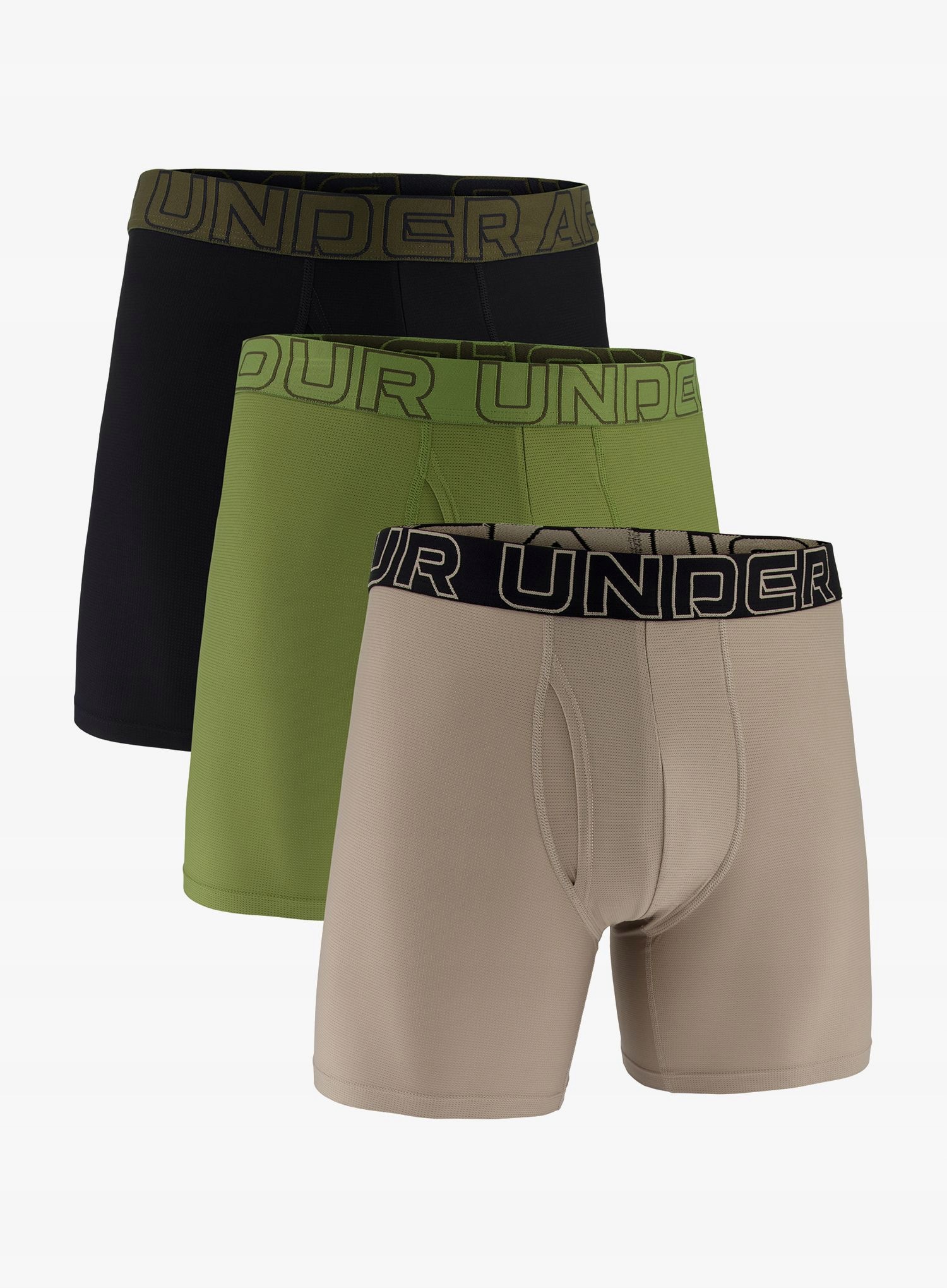 Bokserki termo Under Armour Performance Tech Mesh Solid 6in 3pk olive XL