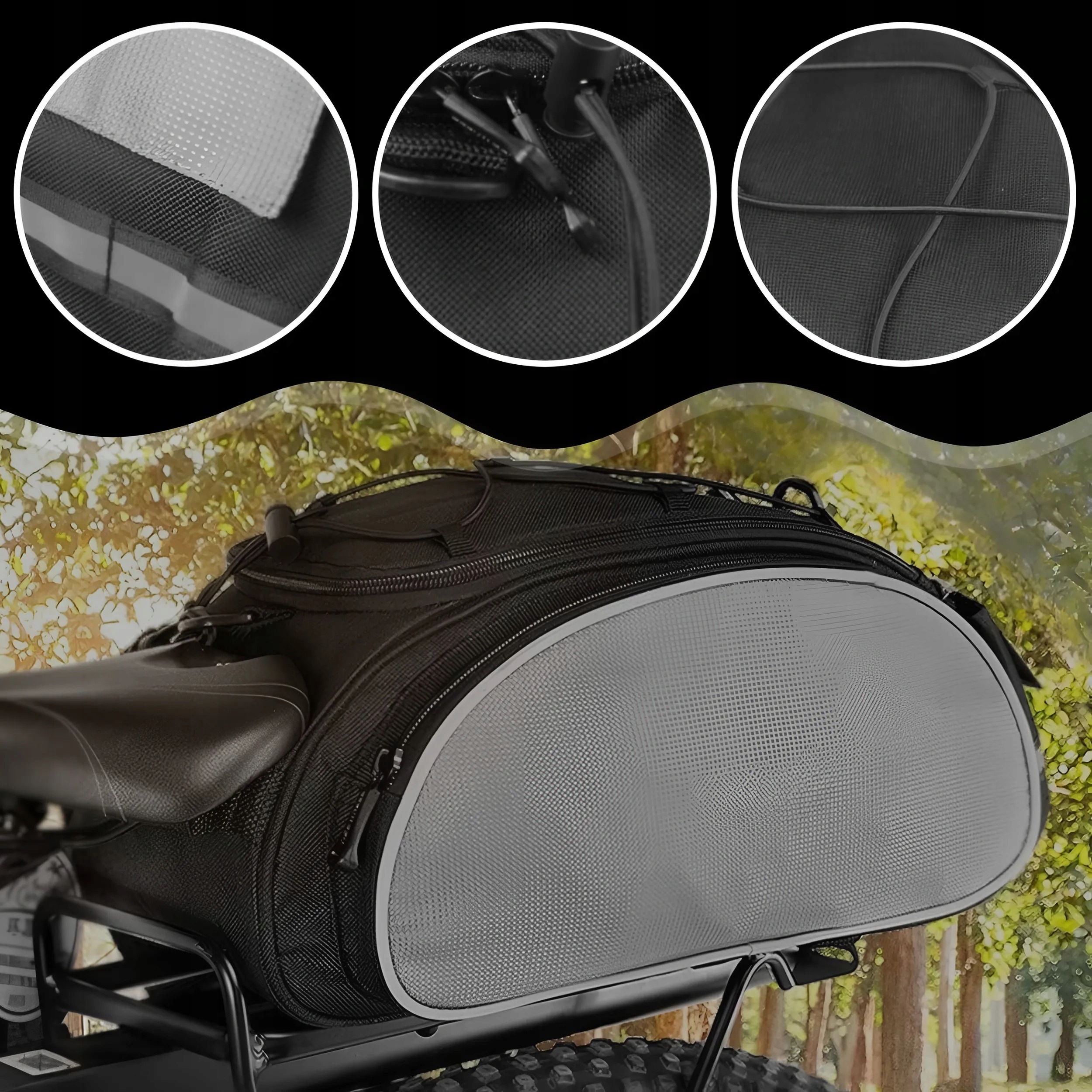 SAKWA ROWEROWA TORBA TURYSTYCZNA DUŻA NA BAGAŻNIK KUFER NA RAMIĘ DO ROWERU Kod producenta TORBA ROWEROWA NA BAGAŻNIK WODOODPORNA KUFER