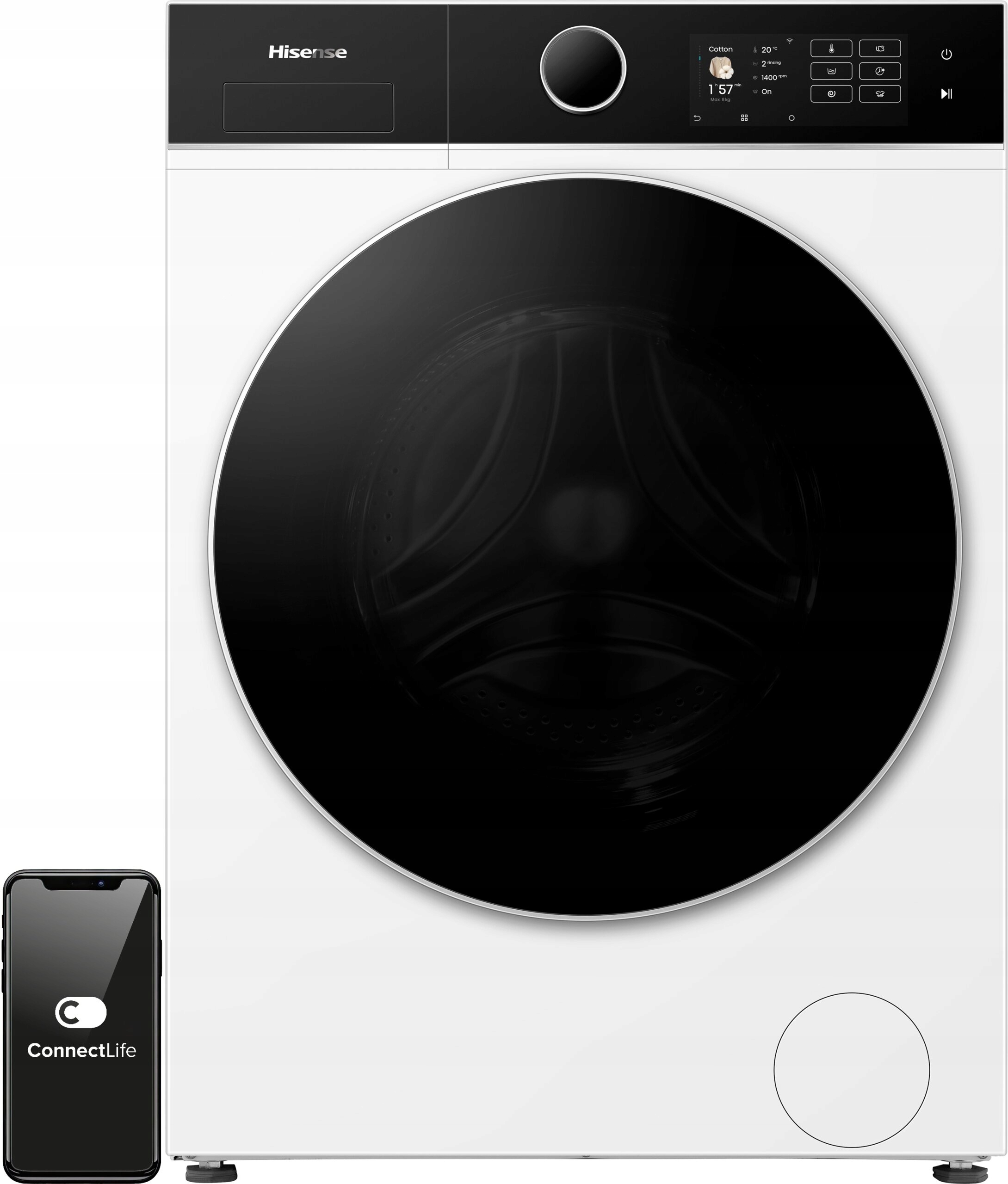 2X Pralka Hisense Seria 5I WF5I8043BWF 8kg 1400 obr biała