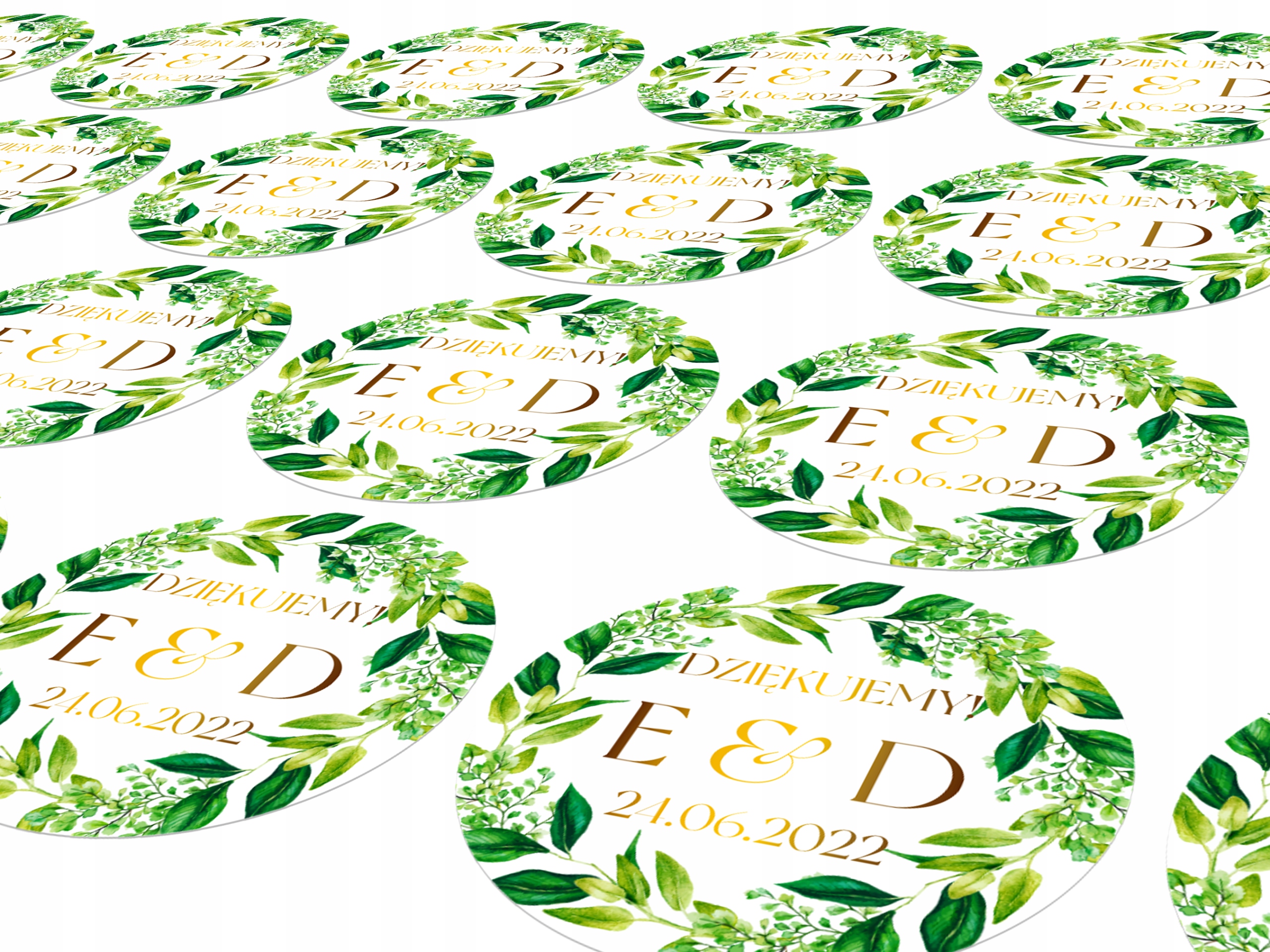 Naklejki ślubne Dziękujemy ślub 96 szt. wesele