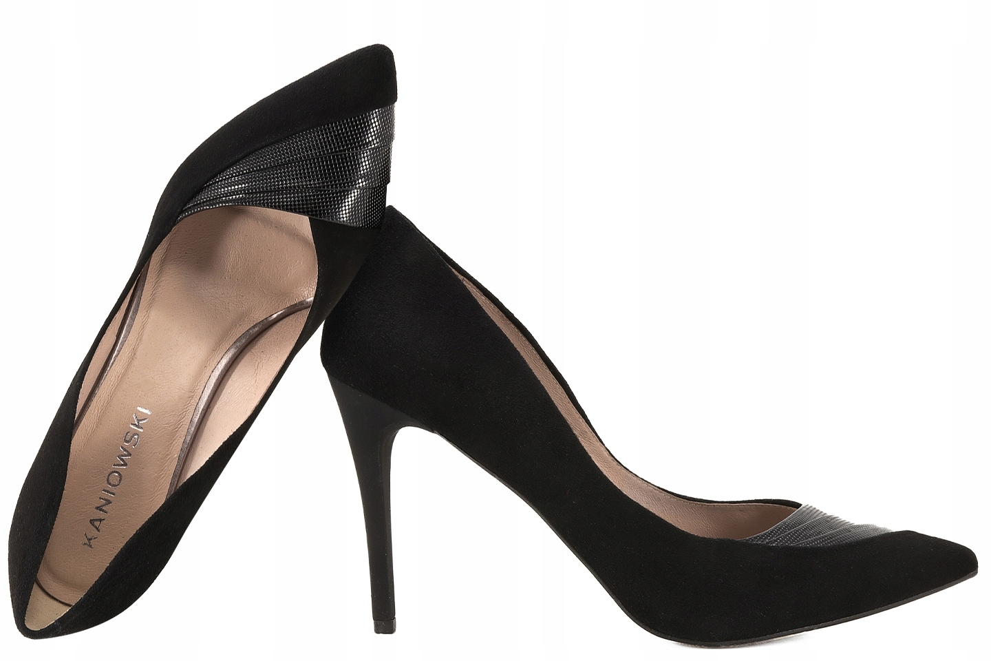 Kaniowski K-3183/02 Dámské Kožené Semišové Lodičky Černé 40