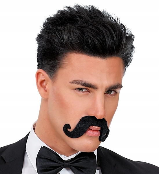 WIELKIE WĄSY DŻENTELMENA DUŻE CZARNE RETRO