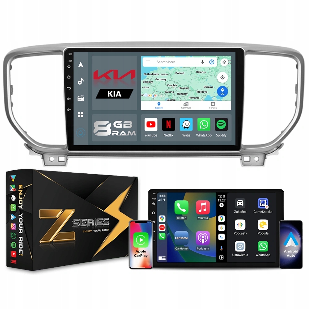 Rádio Navigace Ncs ZQ9 Kia Sportage IV 2018-2021 Android 8GB Lte 9″
