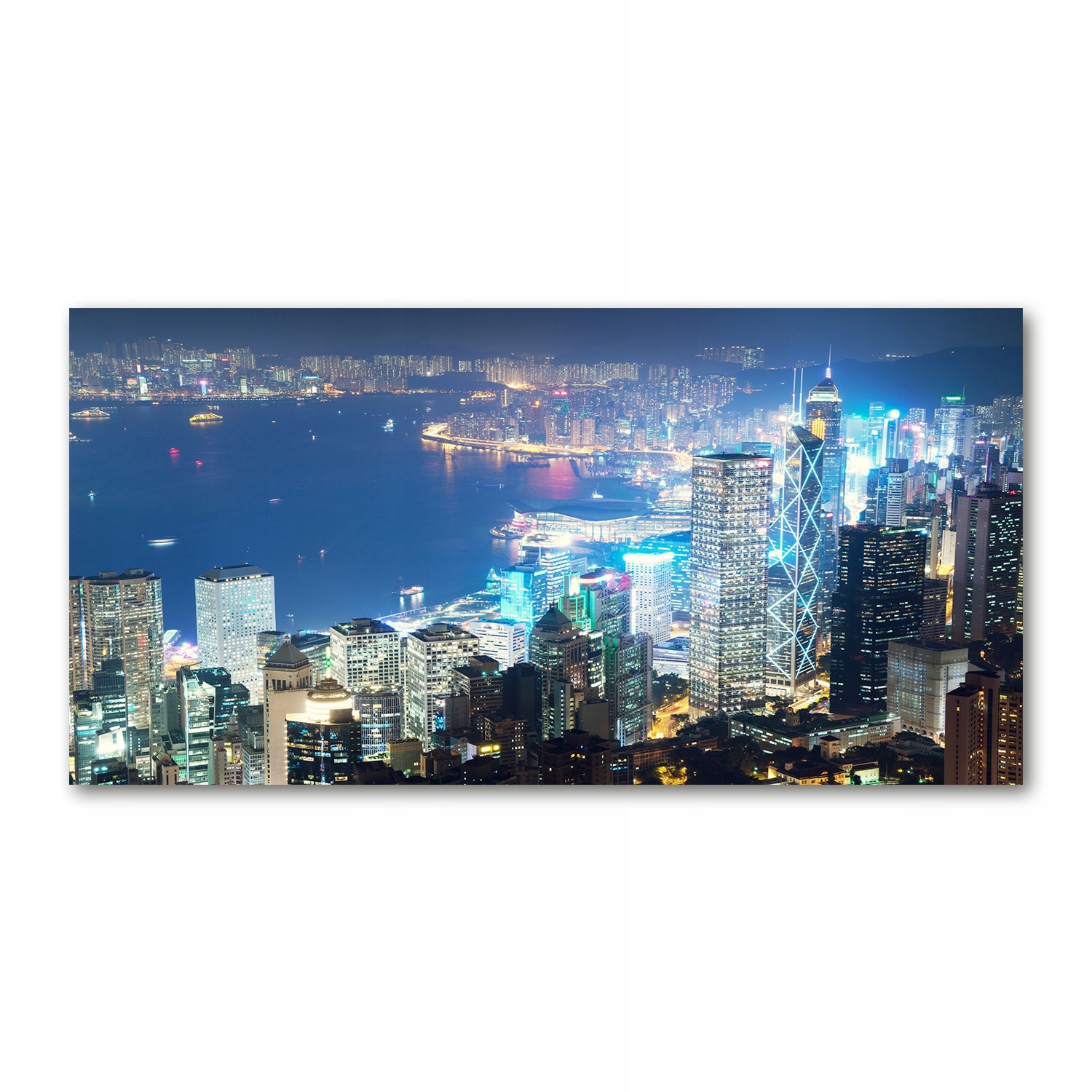 

Foto obraz akryl zdjęcie Hong kong nocą 120X60 cm