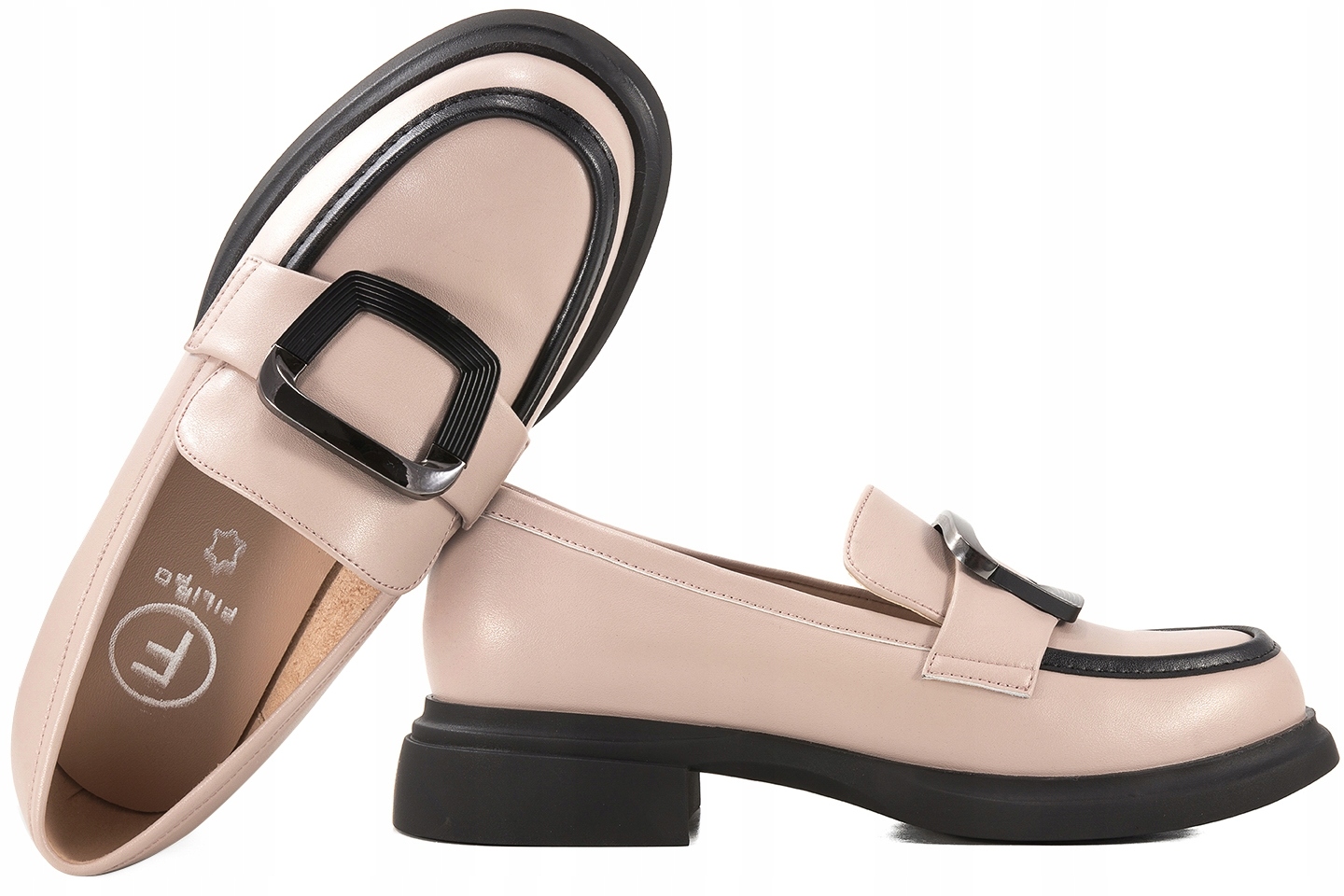 Filippo DP6175 Dámské Polobotky Mokasíny Kůže béžová