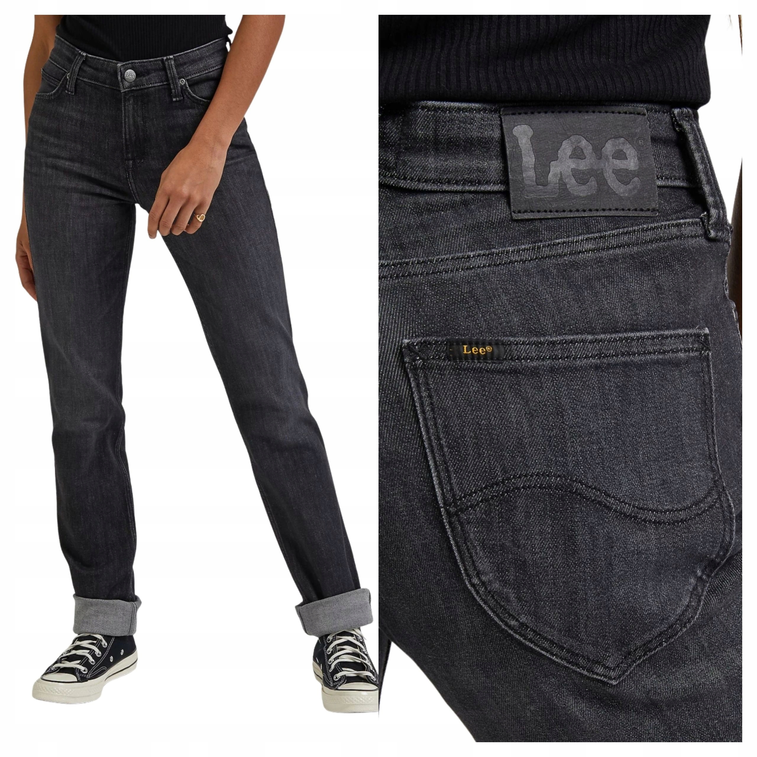 Dámské kalhoty Lee Marion Bavlněné Klasické Černé Jeans W27 L31