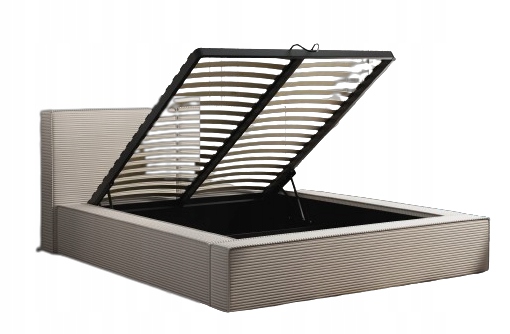 Łóżko tapicerowane SOVIS 90x200 z pojemnikiem obicie SZTRUKSOWE