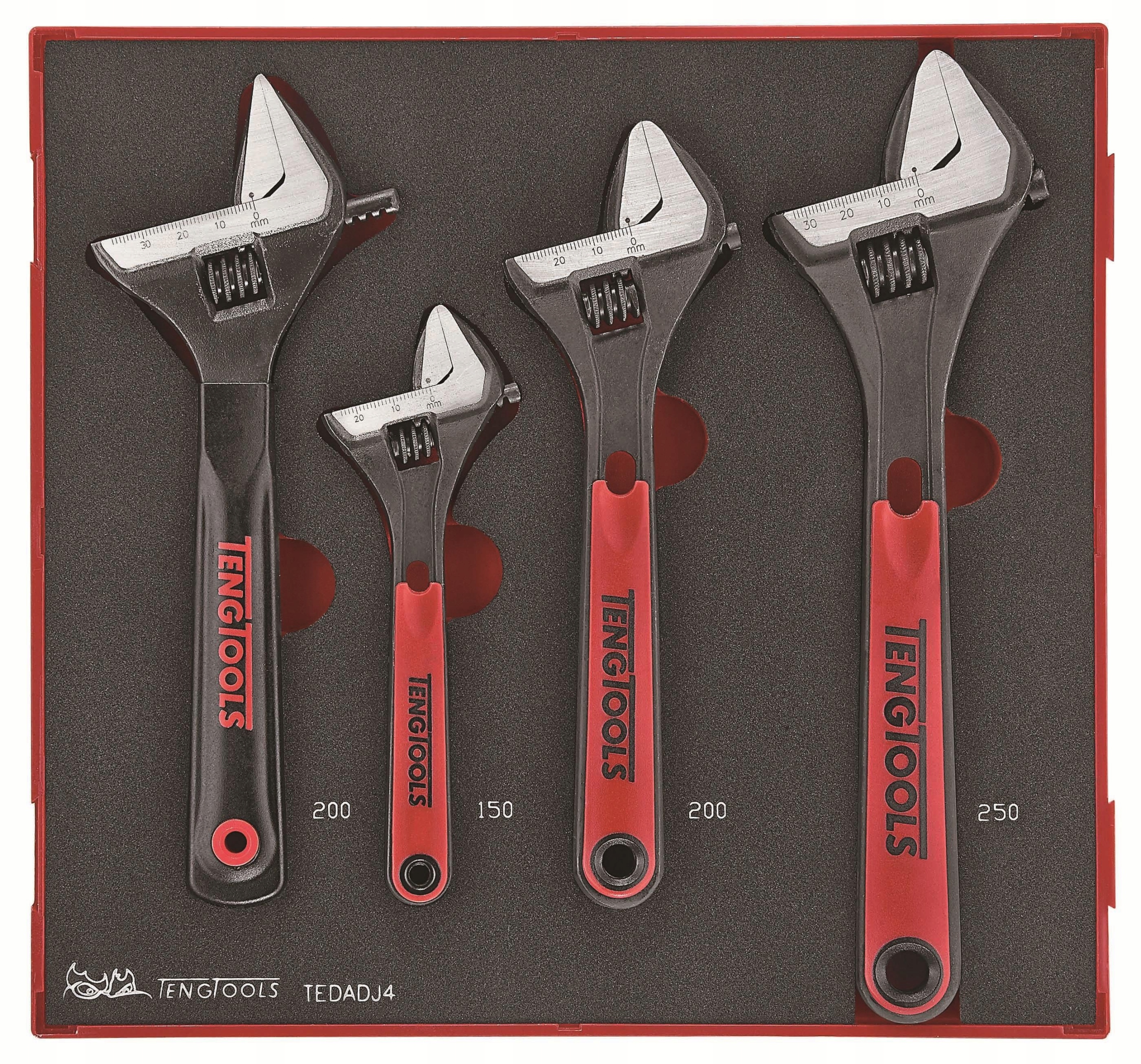 Sada 4 nastaviteľných kľúčov Teng Tools TEDADJ4