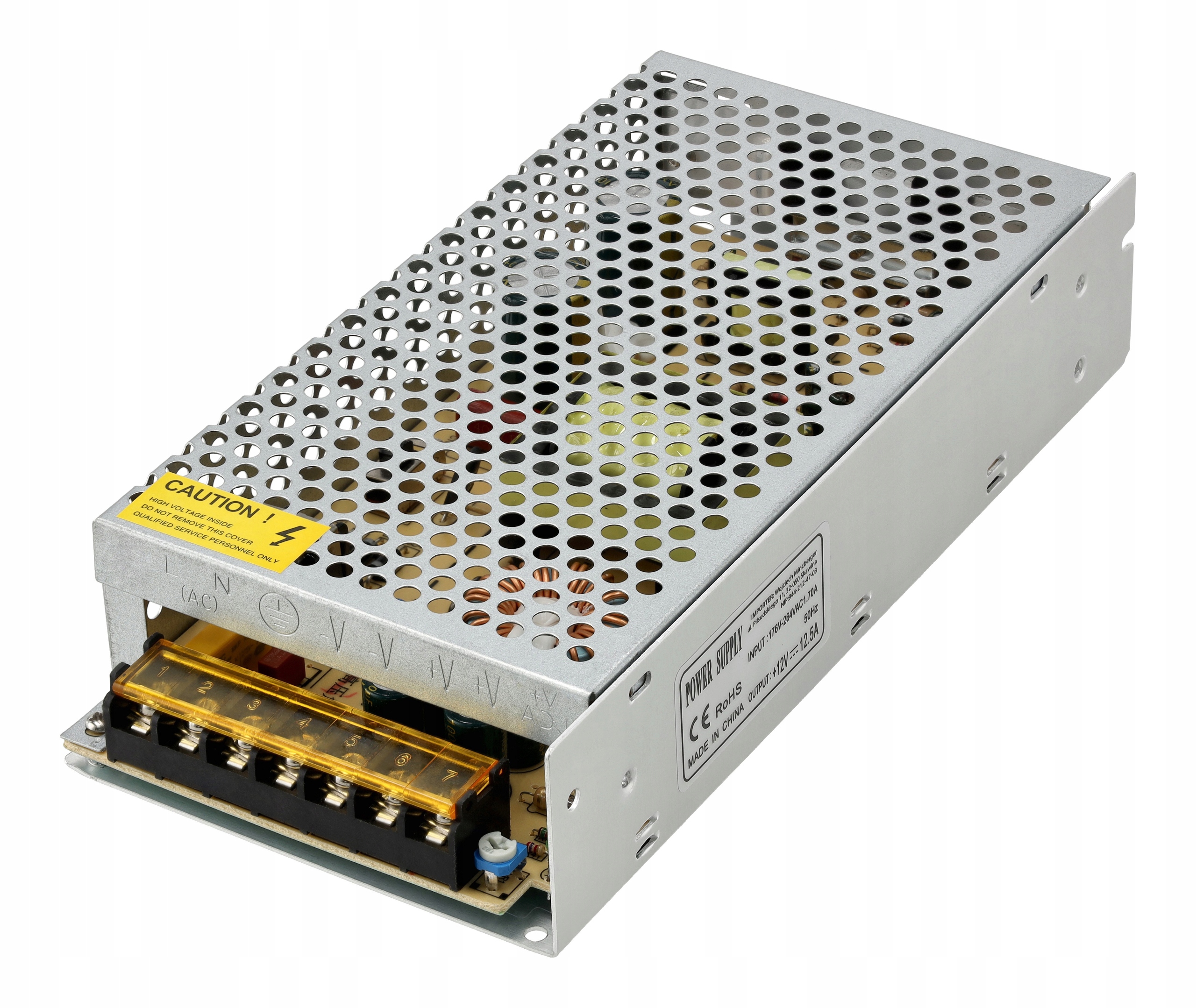 Zasilacz Led 12V Modułowy 150W 12,5A IP20 Do Taśm Transformator 230V 12V