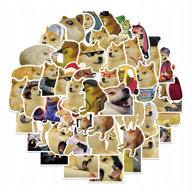 Memy Z Pieskiem Naklejki Wodoodporne Stickerbomb Wlepki Tematyczne MIX 50sz