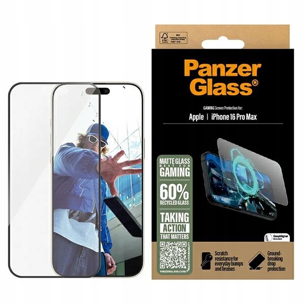 Tvrzené sklo pro iPhone 16 Pro Max matné oleofobní PanzerGlass na displej