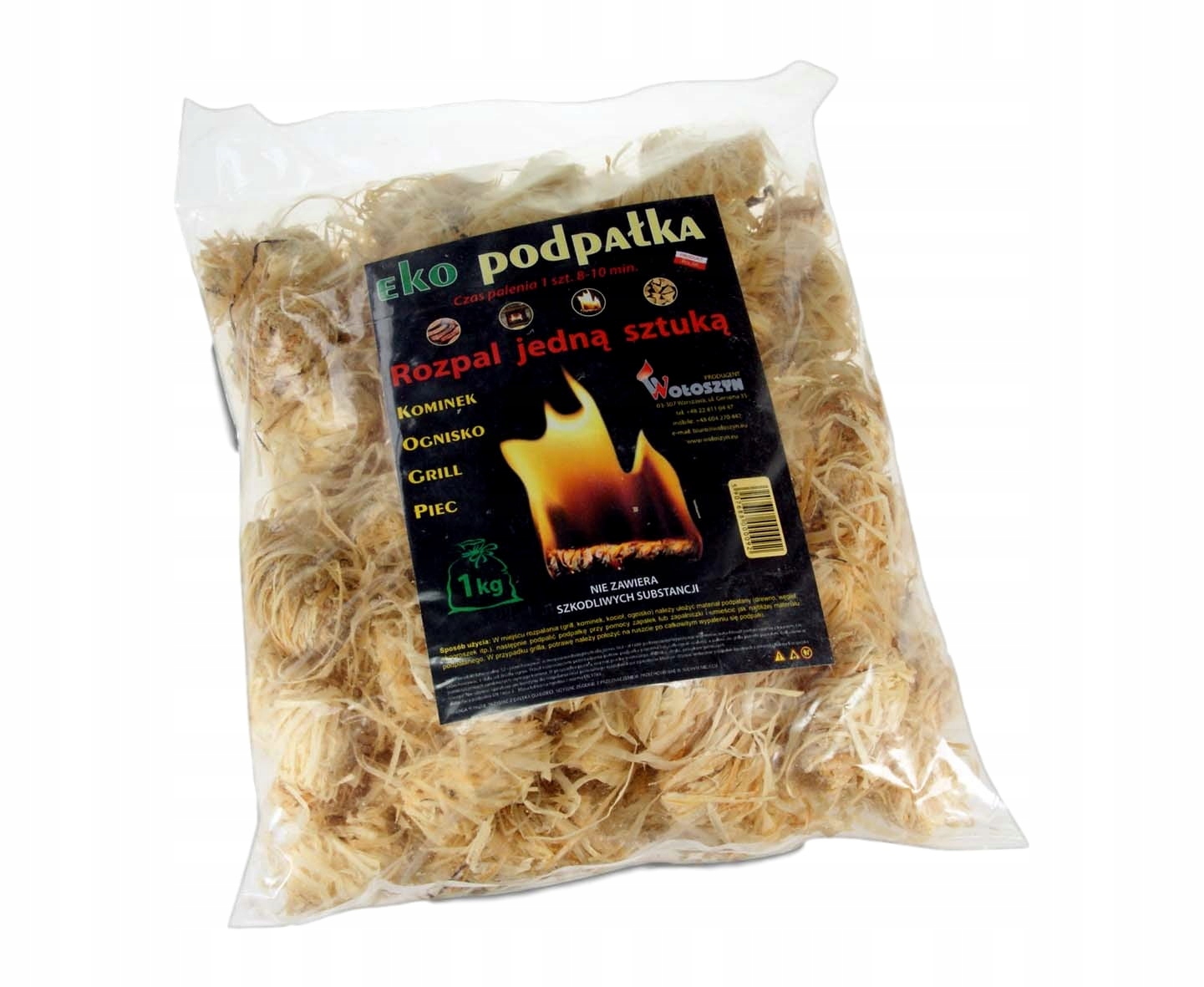 Ekologiczna Podpałka Rozpałka Wełna Drzewna 1 KG