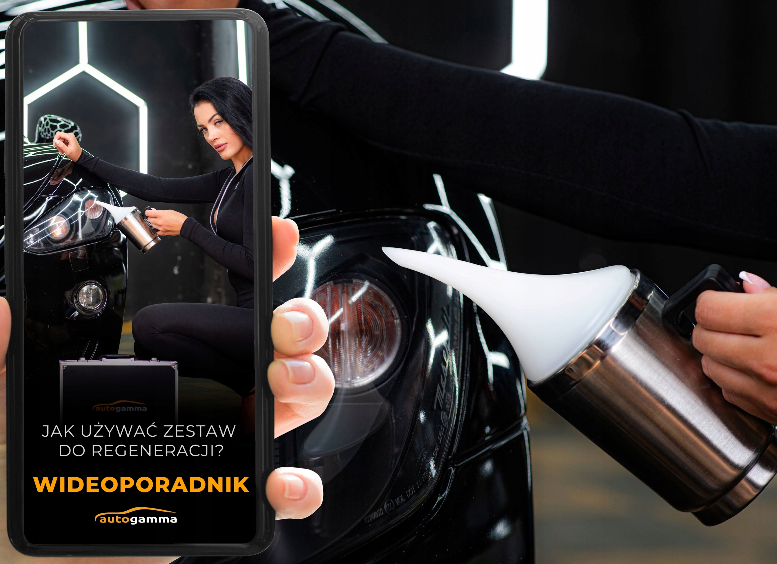 Zestaw do regeneracji renowacji reflektorów samochodowych Czajnik Walizka Producent Auto Gamma