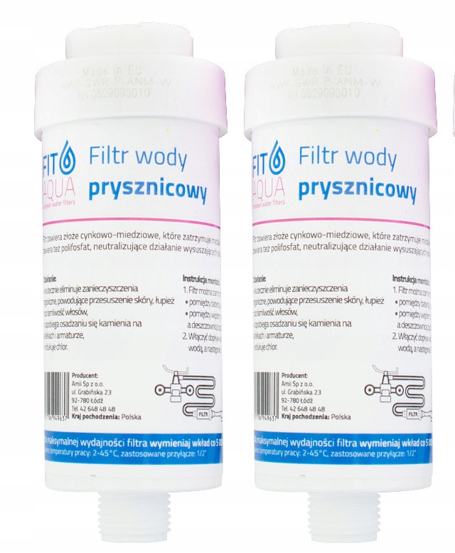 

Fitaqua Filtr Wody Prysznicowy Awf-swr-p-w 2X