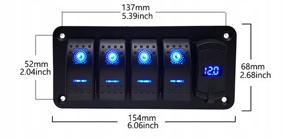 DX4-VOL-2USB - Панель управления 4pcs charger voltmeter