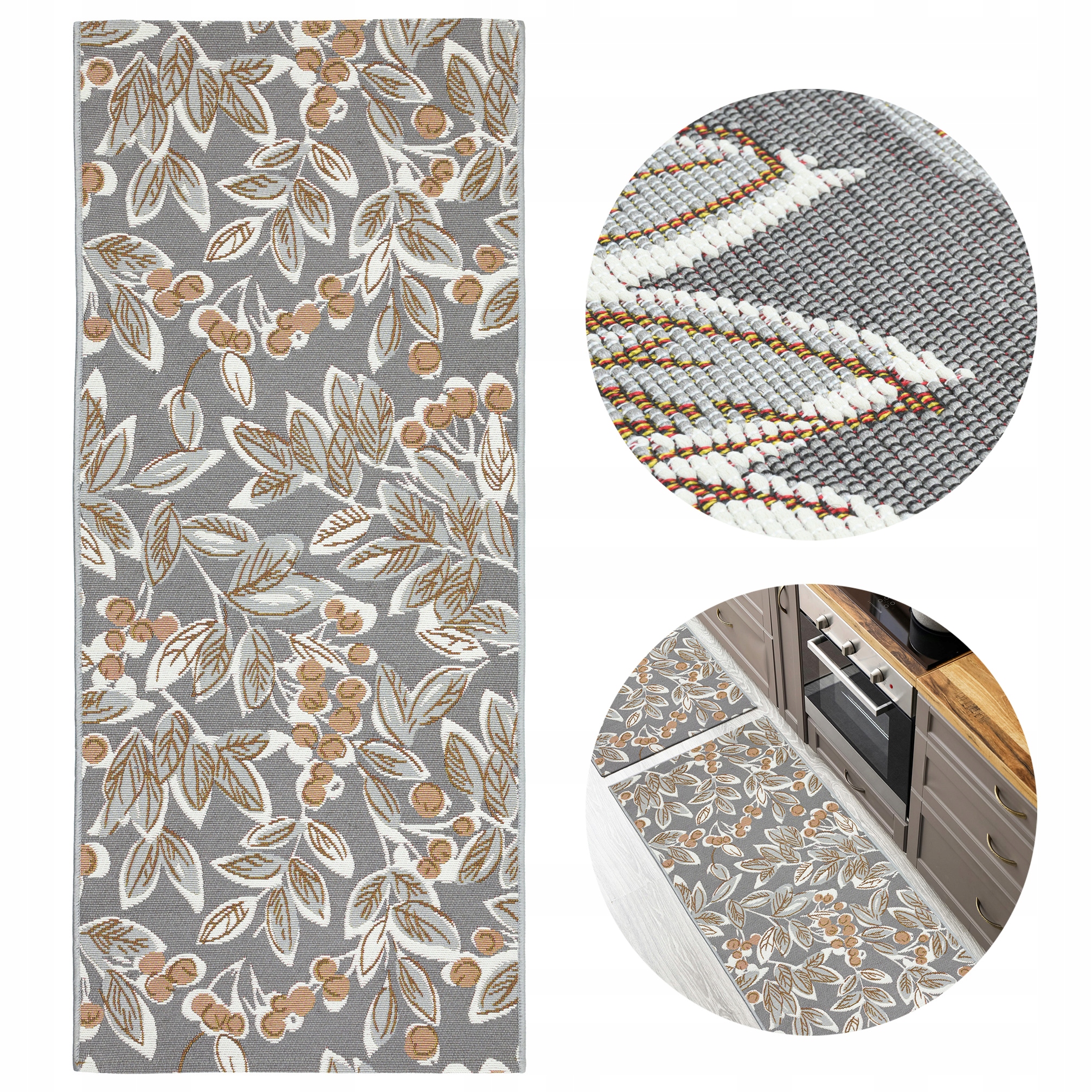 Koberec Koberec Běhoun Plochý Moderní Zajímavý Vzor 80x200 CM Šedý Na Balkon