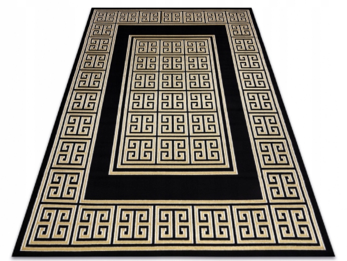 

Dywan Gloss 3D 140x190 czarno złoty Glamour Grecki