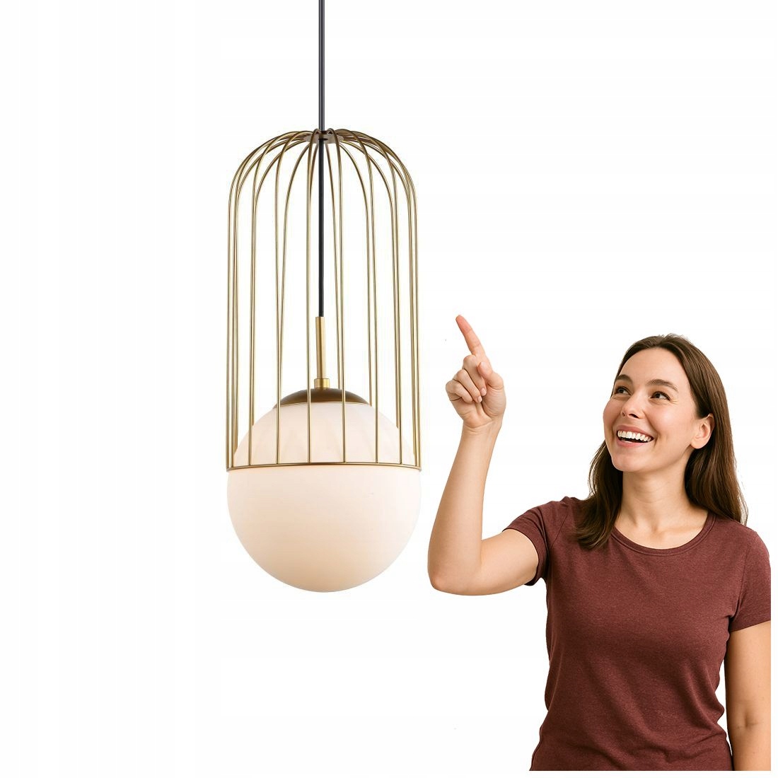 Moderní závěsná lampa Matty Žluto-zlatá Italux