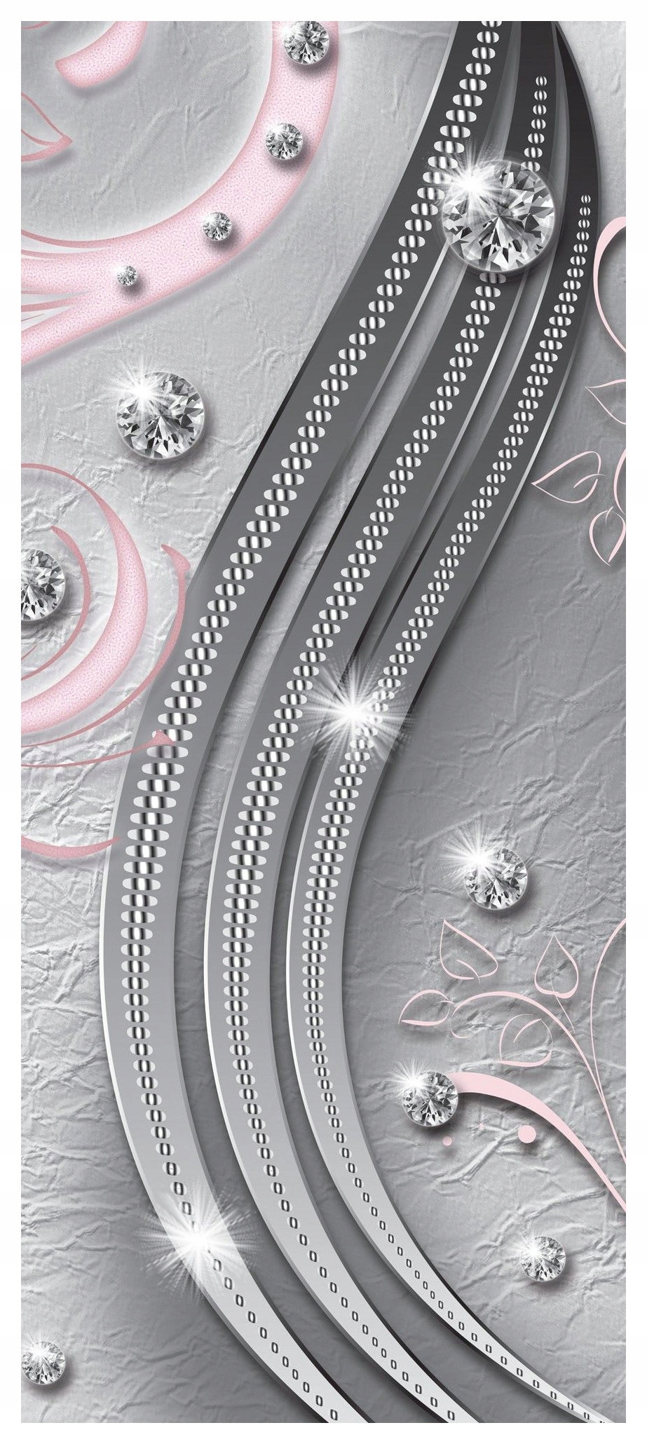 Vliesová fototapeta Květiny Diamanty Metal Glamour na zeď 91x211 lepidlo