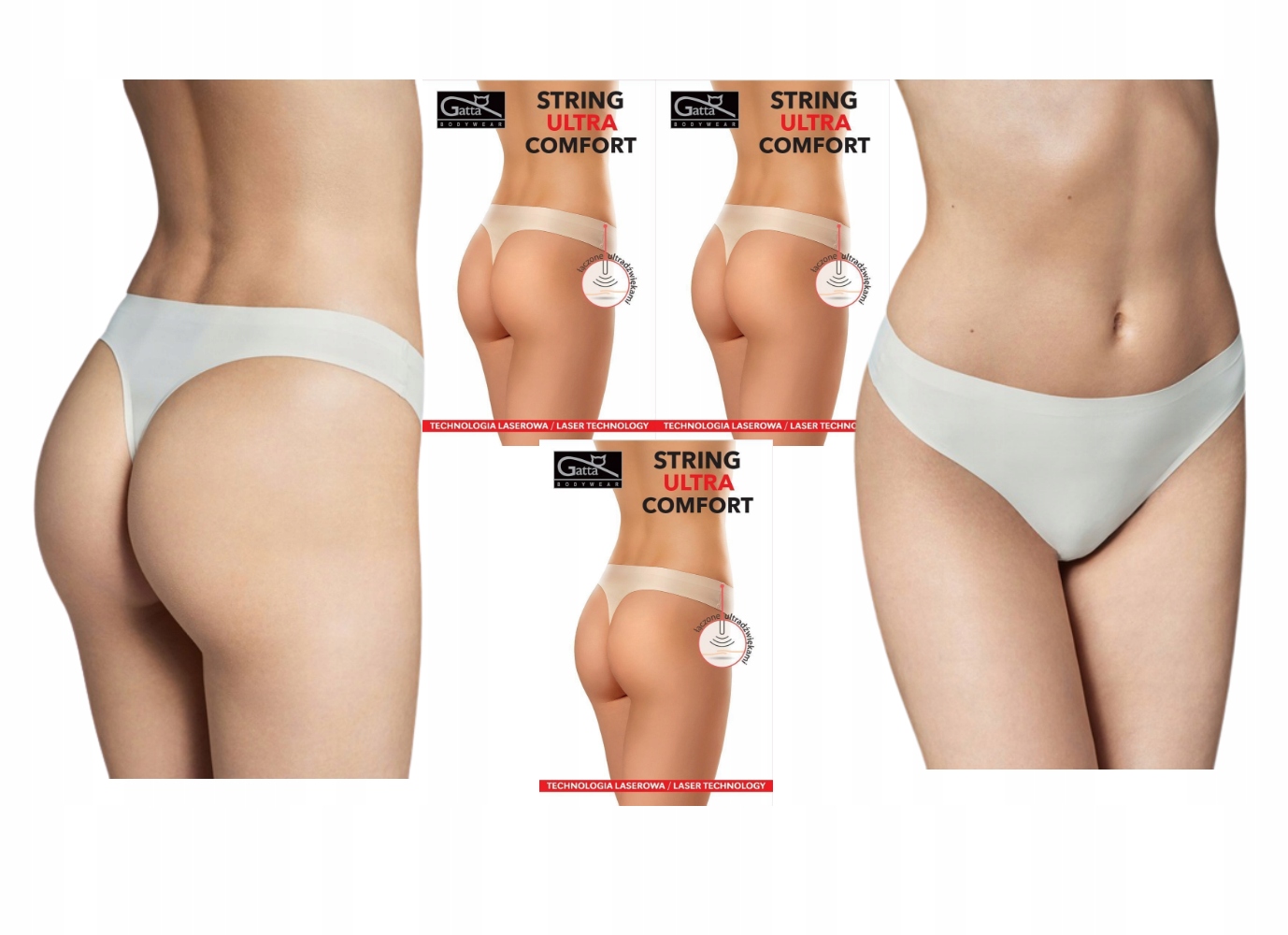 

Ultra Comfort Stringi Gatta laserowe L beż 3-PAK