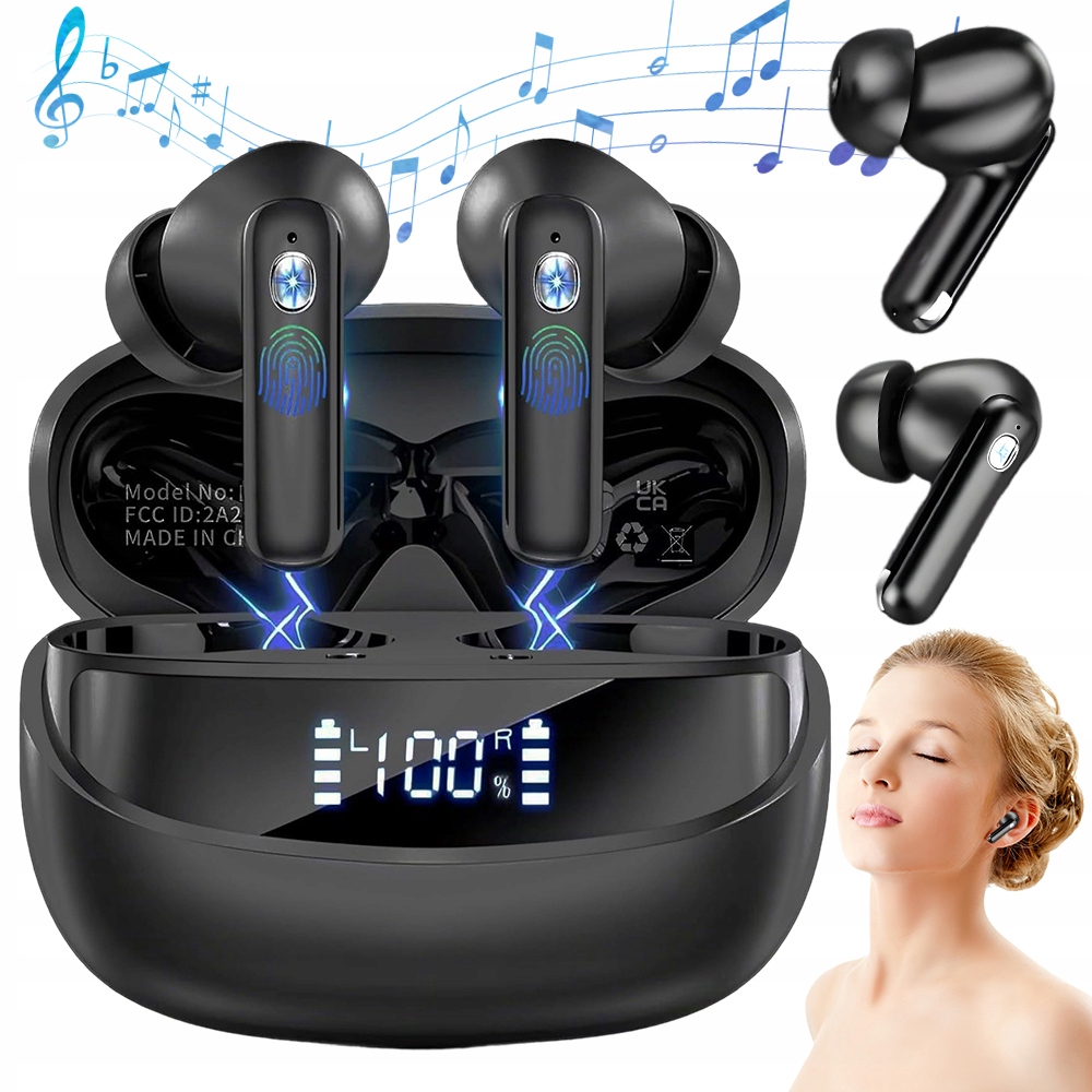 Bezdrátová sluchátka do uší Bluetooth s mikrofonem Enc Led IP7 Joyroom