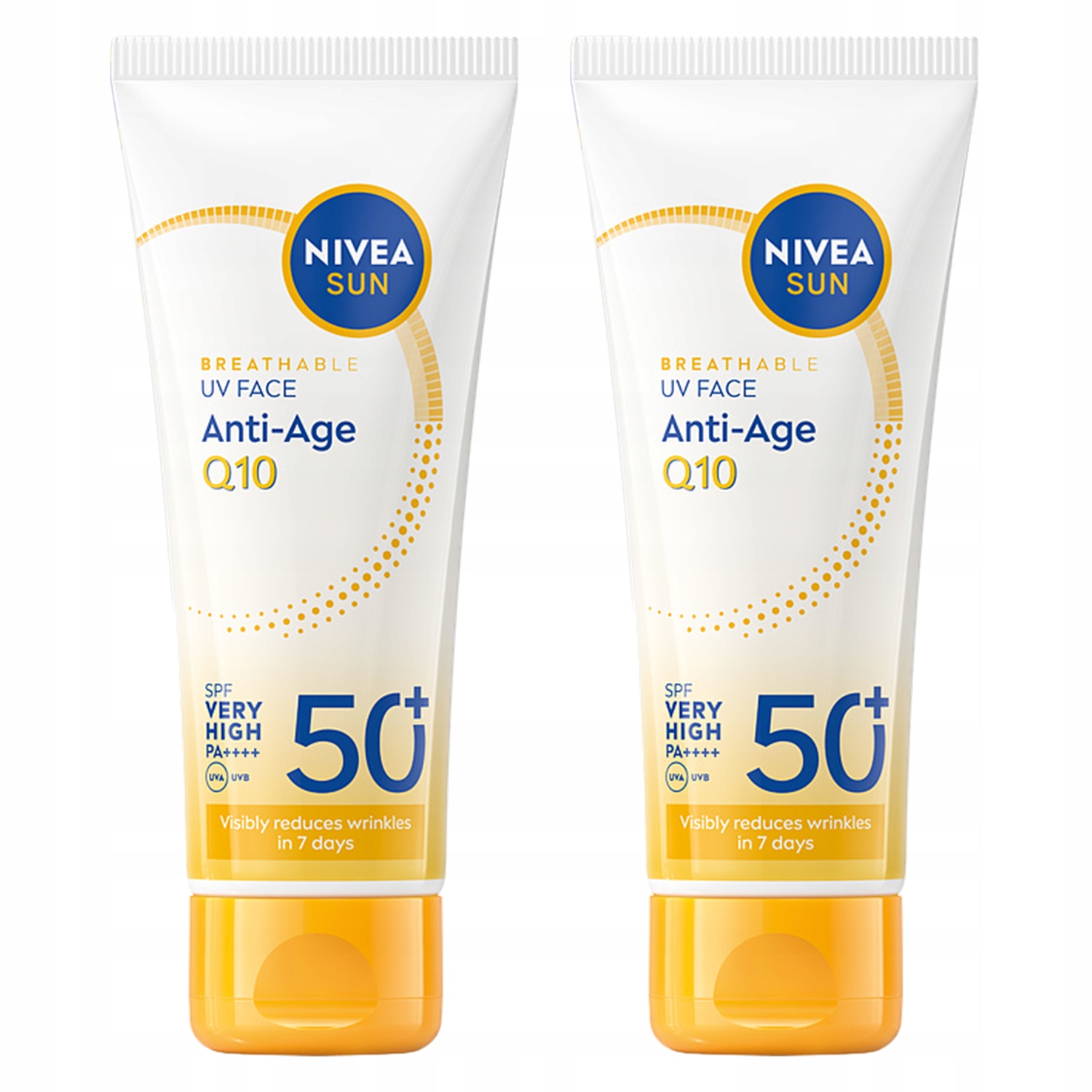 Nivea Sun Uv Face Q10 Proti vráskám na obličej SPF50+ Pa++++ 40 ml x2