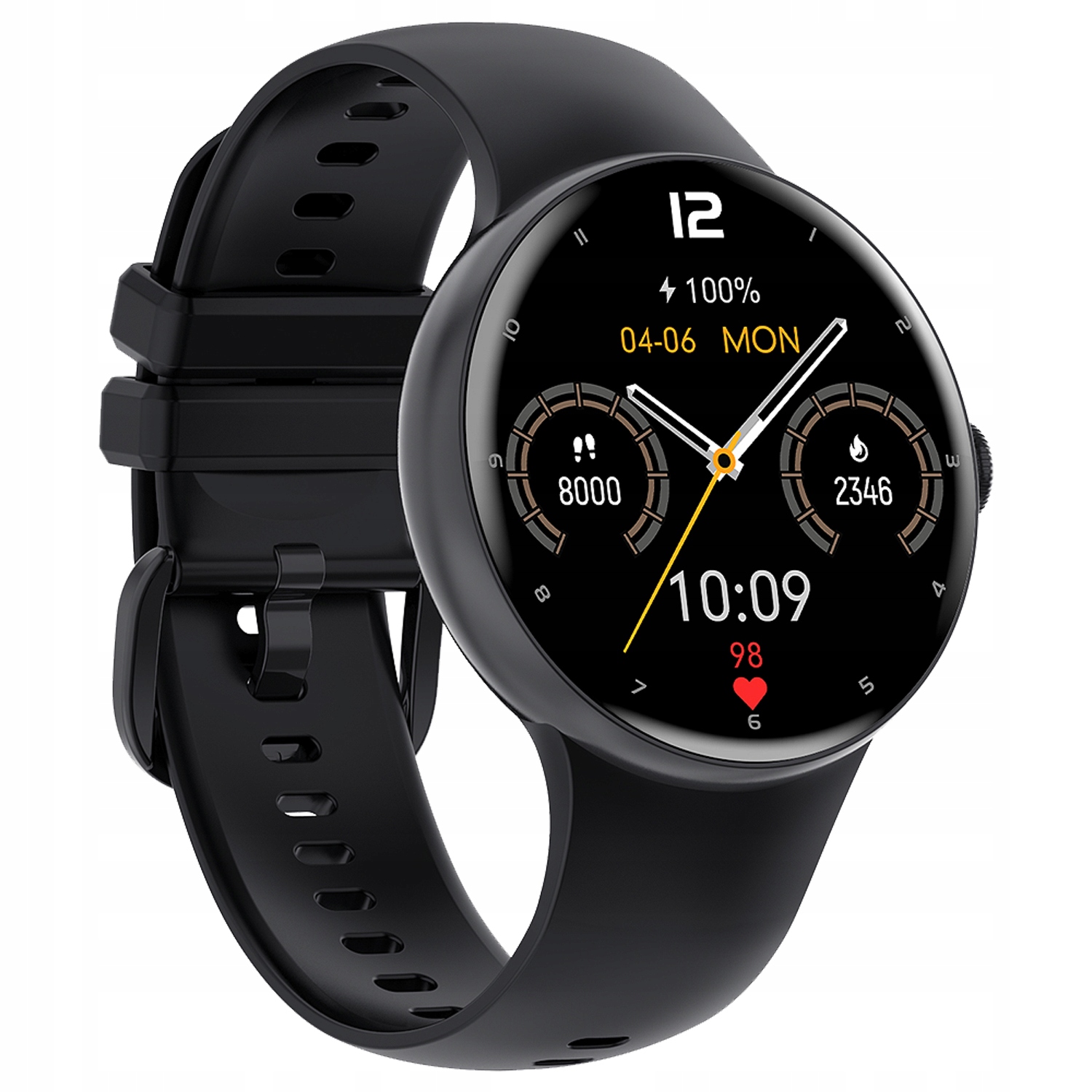 SMARTWATCH ZEGAREK DAMSKI POLSKIE MENU ROZMOWY SPORT AMOLED SMART WATCH Kolor czarny