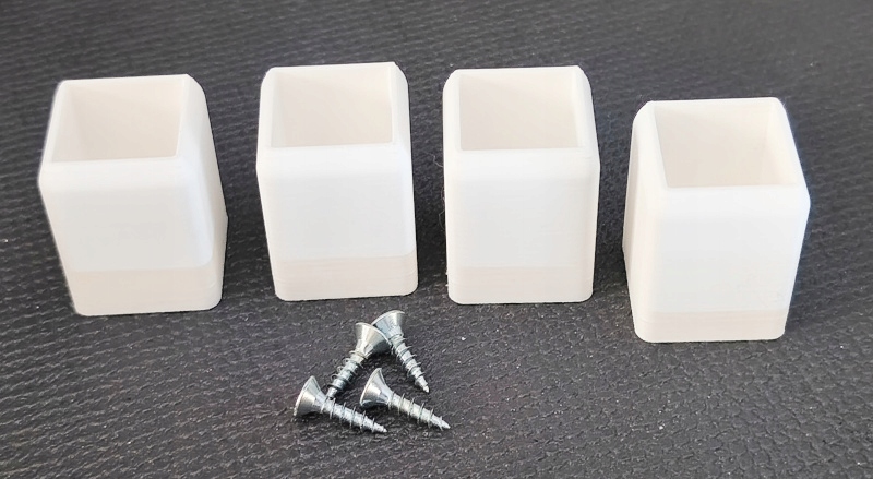 Stopki do profili 20x20mm nablatowe z otworem 4 szt. Wybór Kolorów