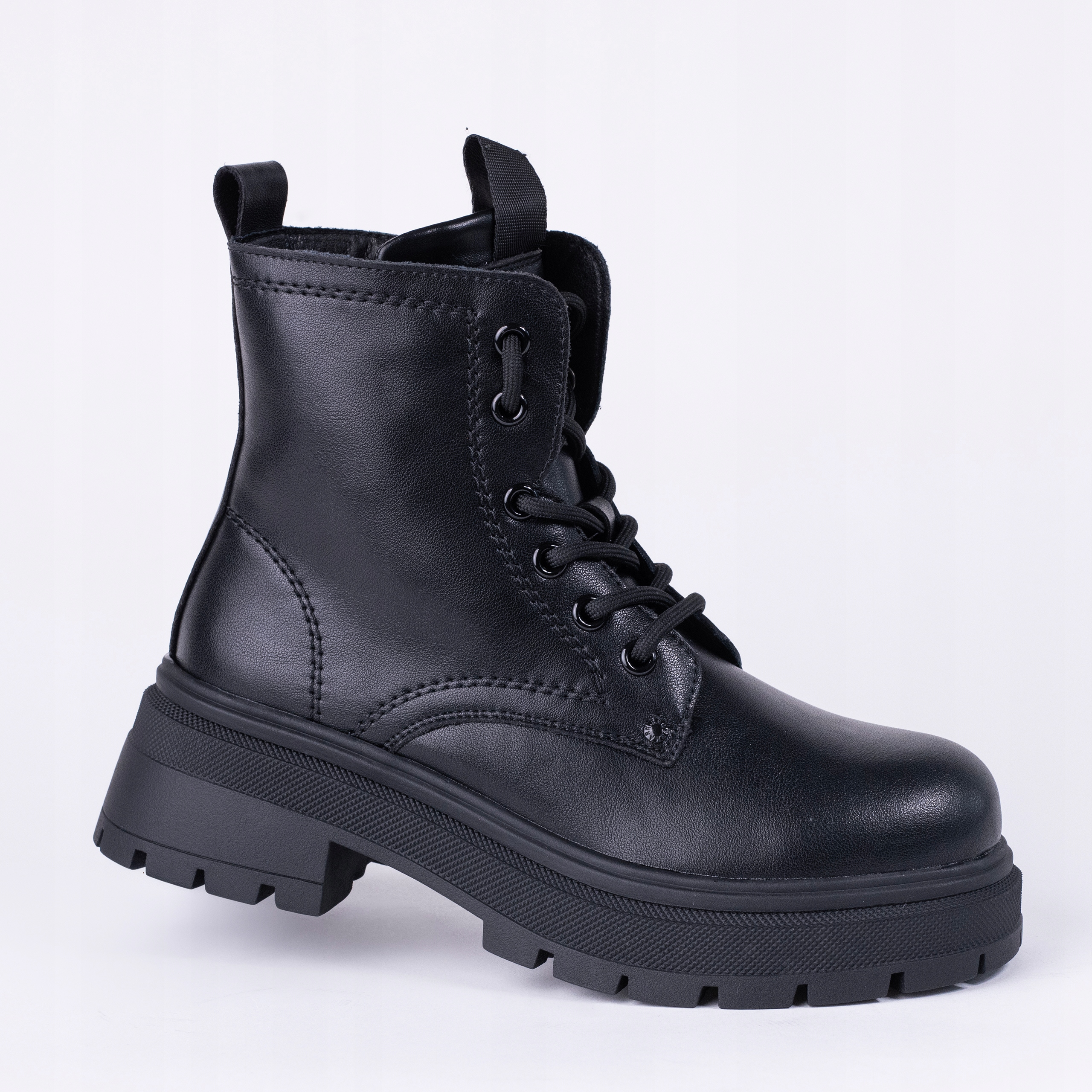 Kotníkové Boty Trapery Goodin GD-TL58 přírodní kůže, zateplené, vysoké, černá 41